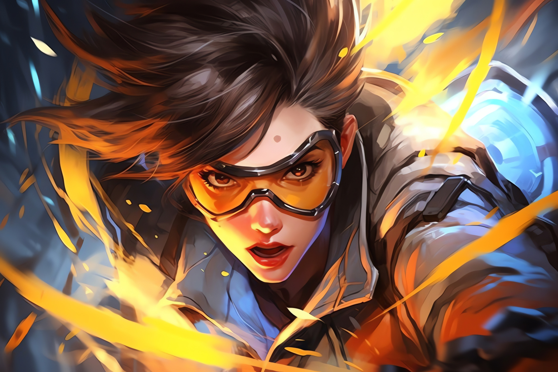 Tracer, Agile combatant, Overwatch operative, Blink ability, British heroine, HD Desktop Image