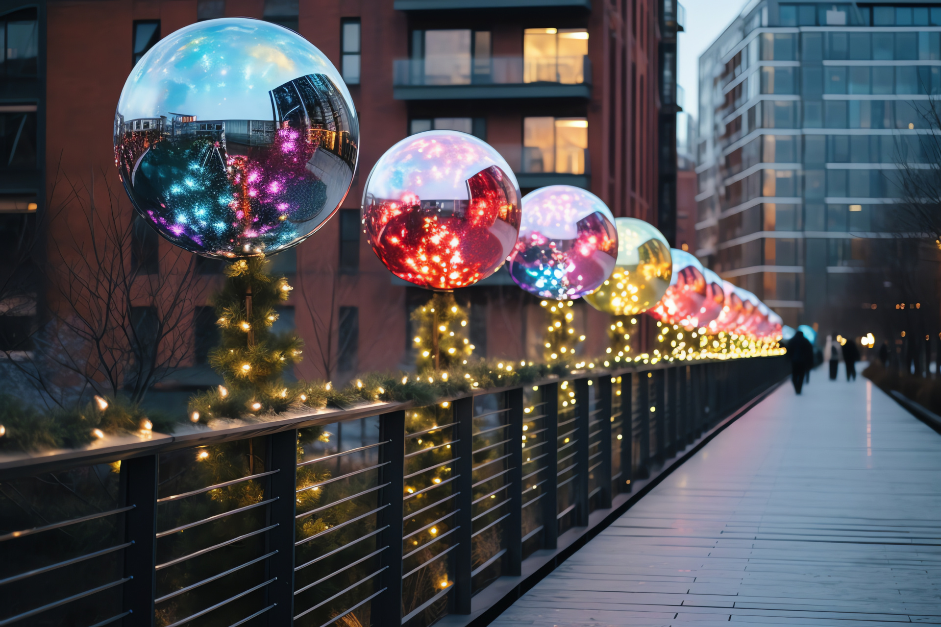 New York High Line, Seasonal illuminations, Cityscape perspectives, Natural features, Architectural Vessel, HD Desktop Image