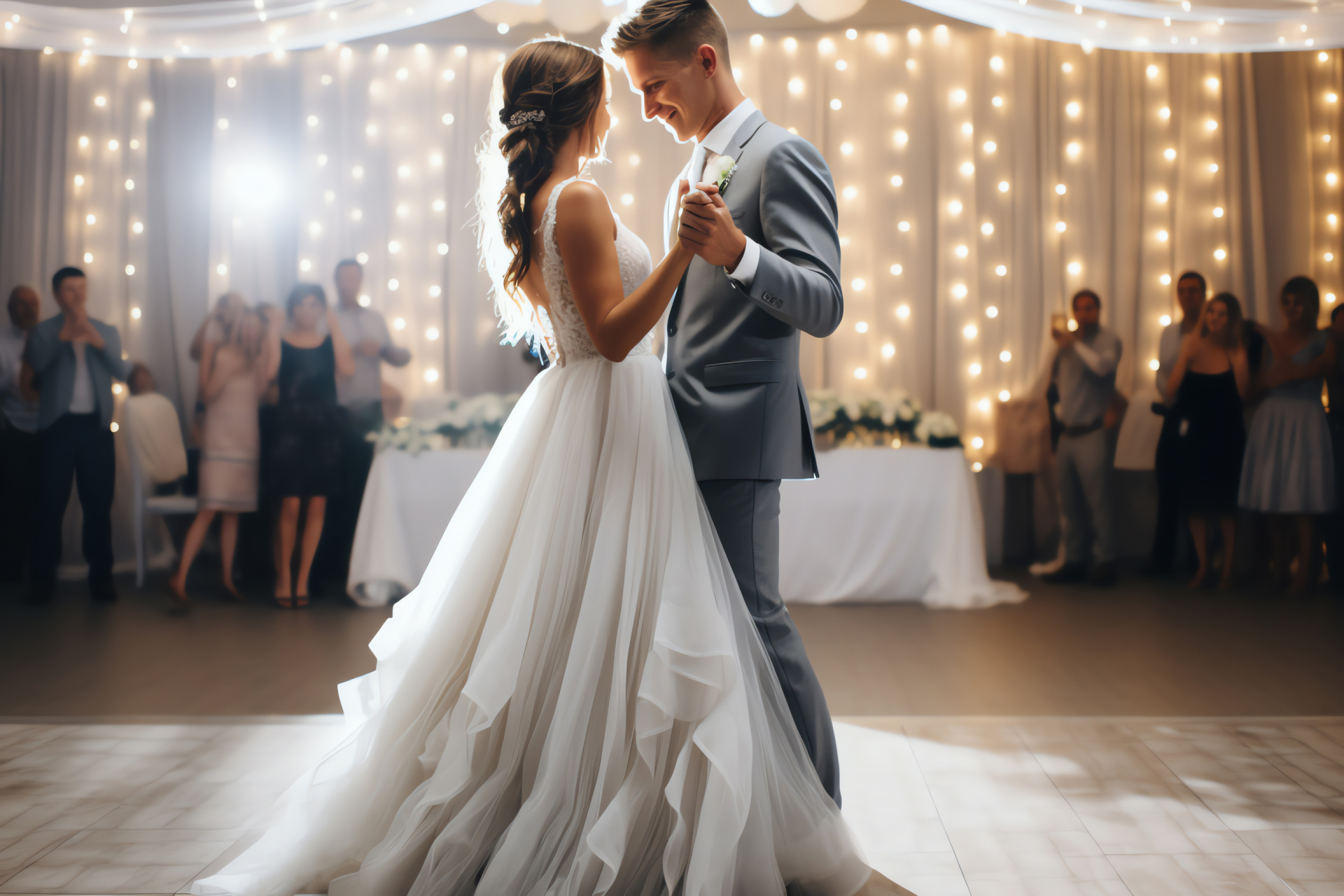 Couple's spotlight, Ballroom twirl, Evening tempo, Romantic ambiance, Celebration lanterns, HD Desktop Wallpaper