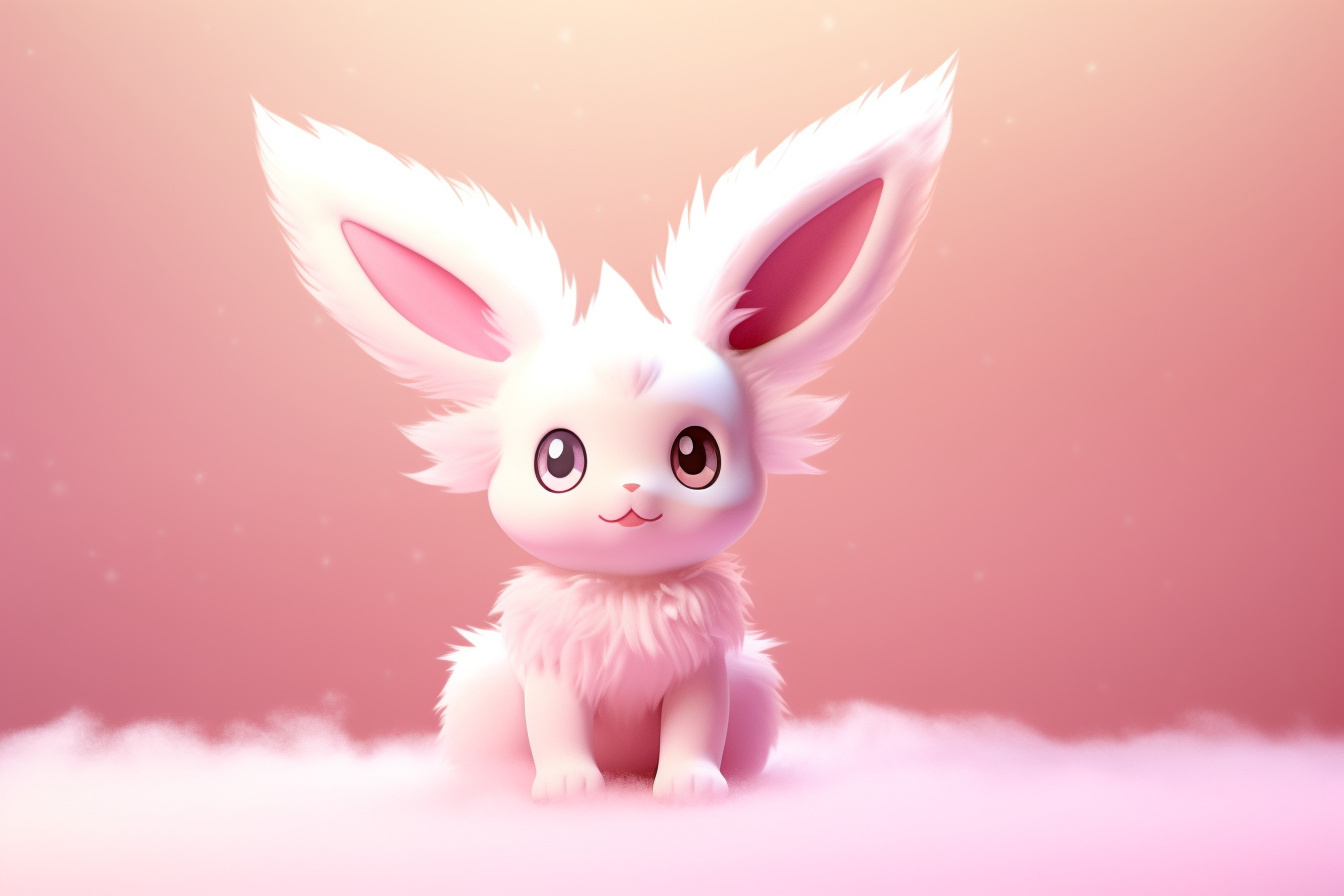 Sylveon, Evolution of Eevee, Pink-hued fur, Gentle creature, Expressive eyes, HD Desktop Wallpaper