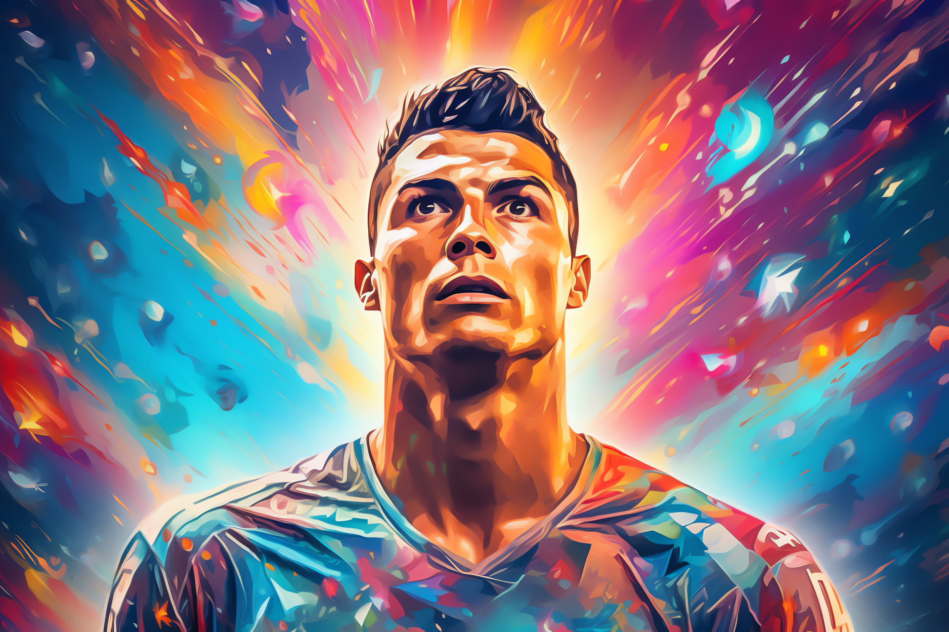 Ronaldo, Surreal atmosphere, Psychedelic effect, Vivid swirl, Shape-shifting image, HD Desktop Image