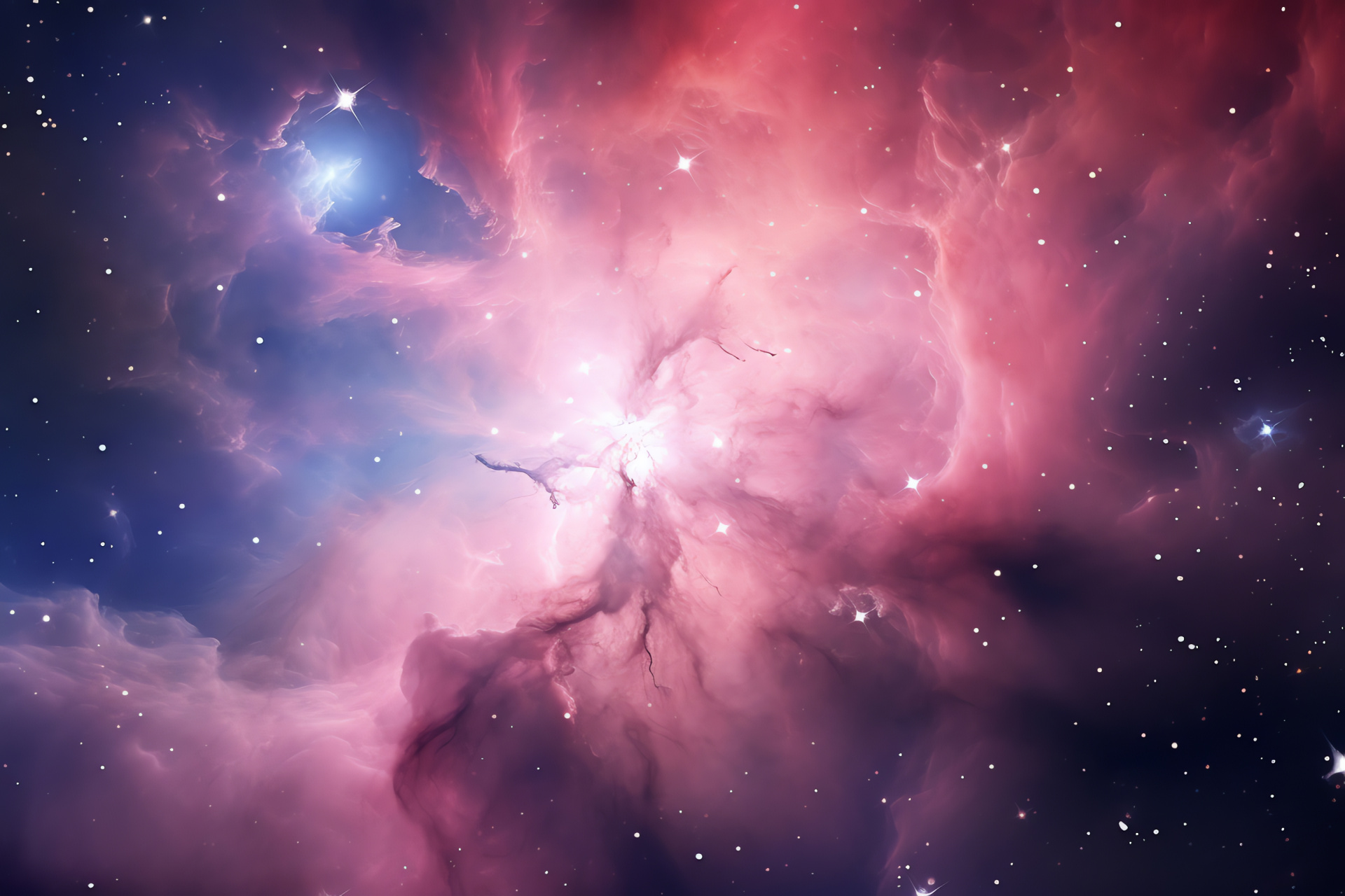 Space nebula, Astral object, Star birth, Nebulous clouds, Pastel spectrum, HD Desktop Image