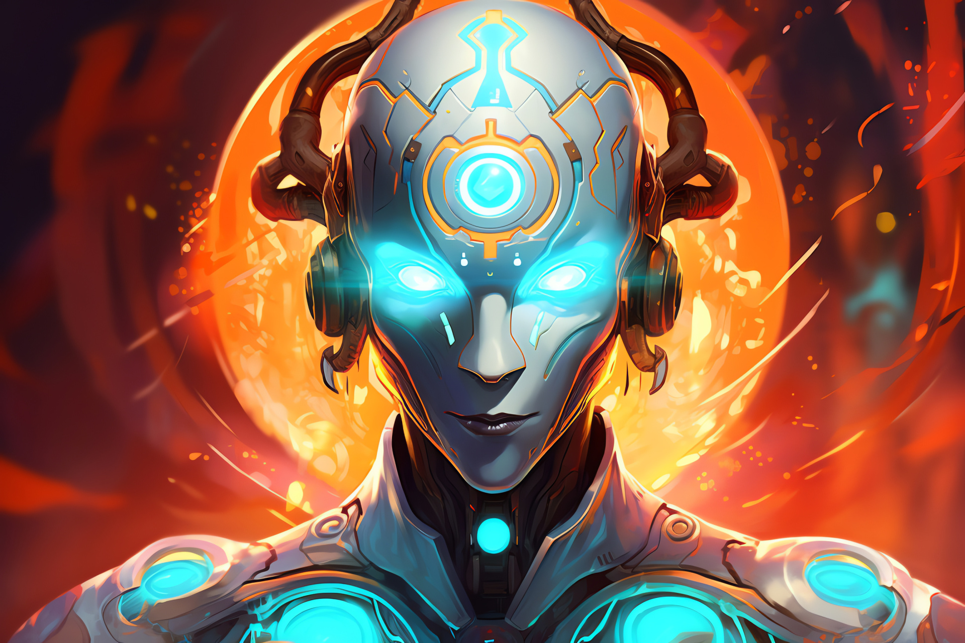 Zenyatta, Futuristic monk, Overwatch gaming, Peaceful existence, Robotic design, HD Desktop Image