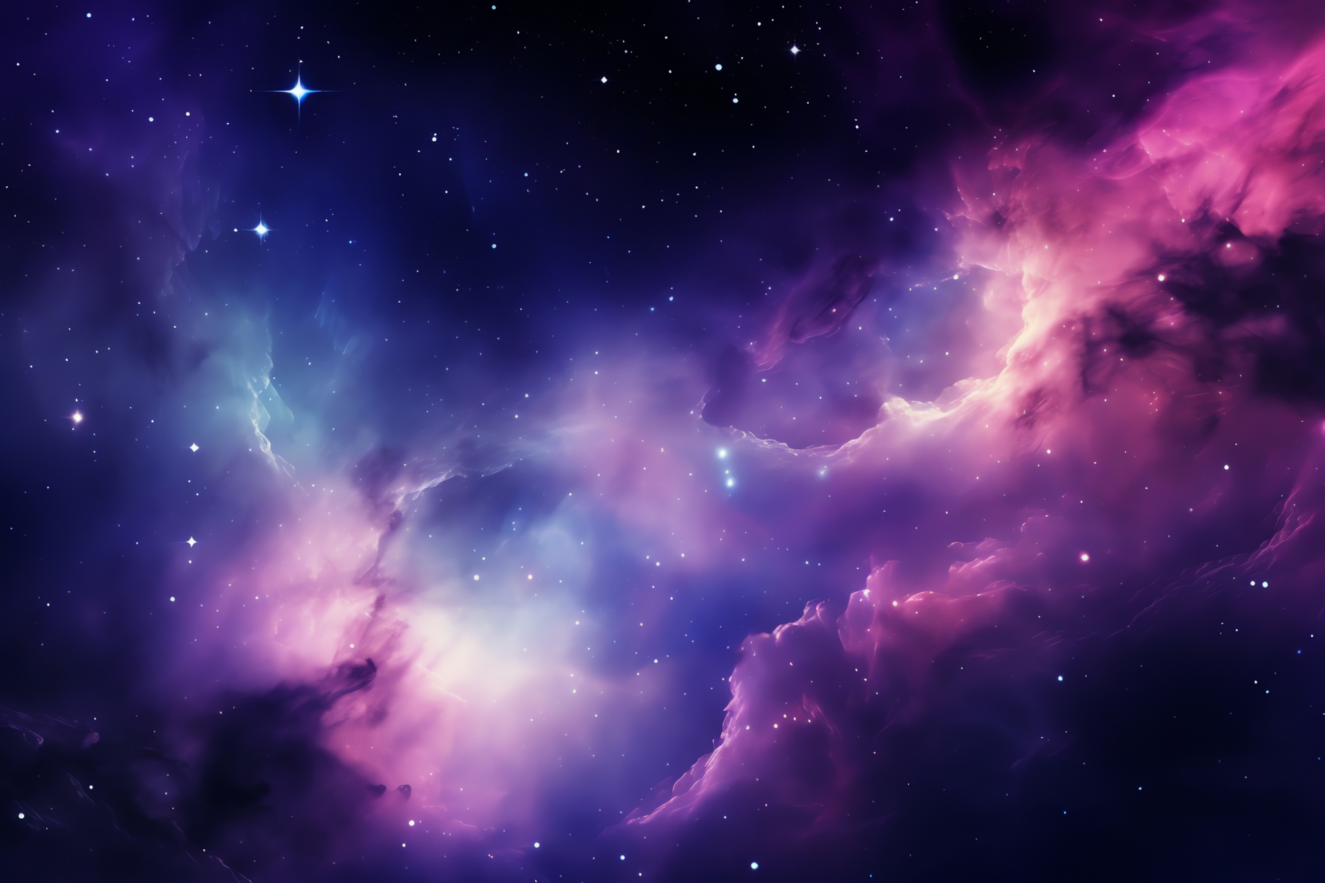 Fuchsia Nebula Detail, Galactic Core, Star Formations, Vivid Celestial Colors, Space Depth, HD Desktop Image