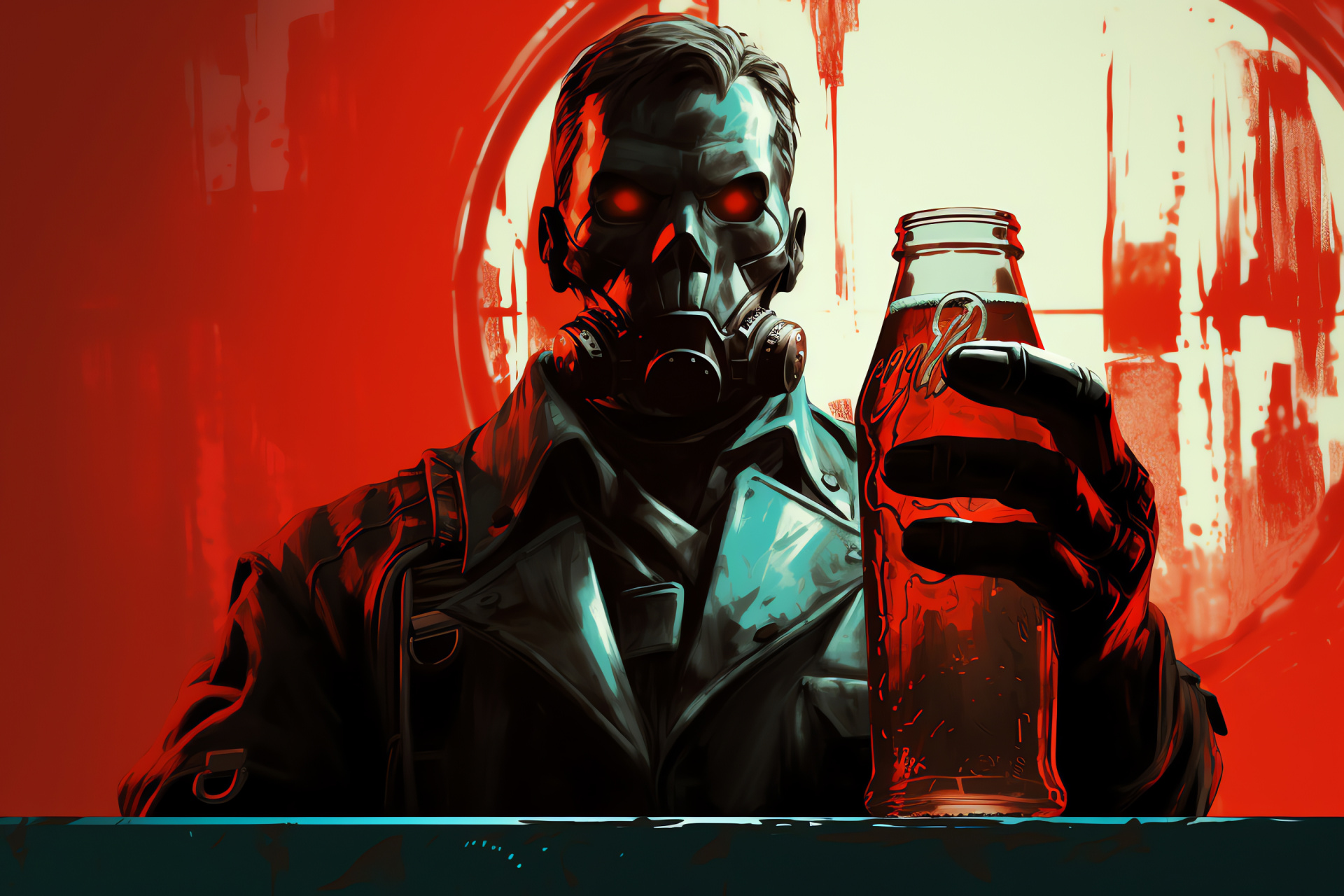 Futuristic Nuka Cola, Codsworth robot, Android assistant, Artificial intelligence, Post-nuclear beverage, HD Desktop Wallpaper