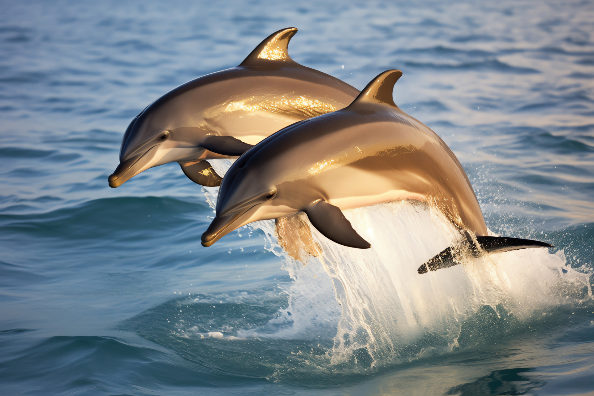 Marine dolphins, tropical ocean fauna, aquatic mammals, Maldives wildlife, social creatures, HD Desktop Wallpaper