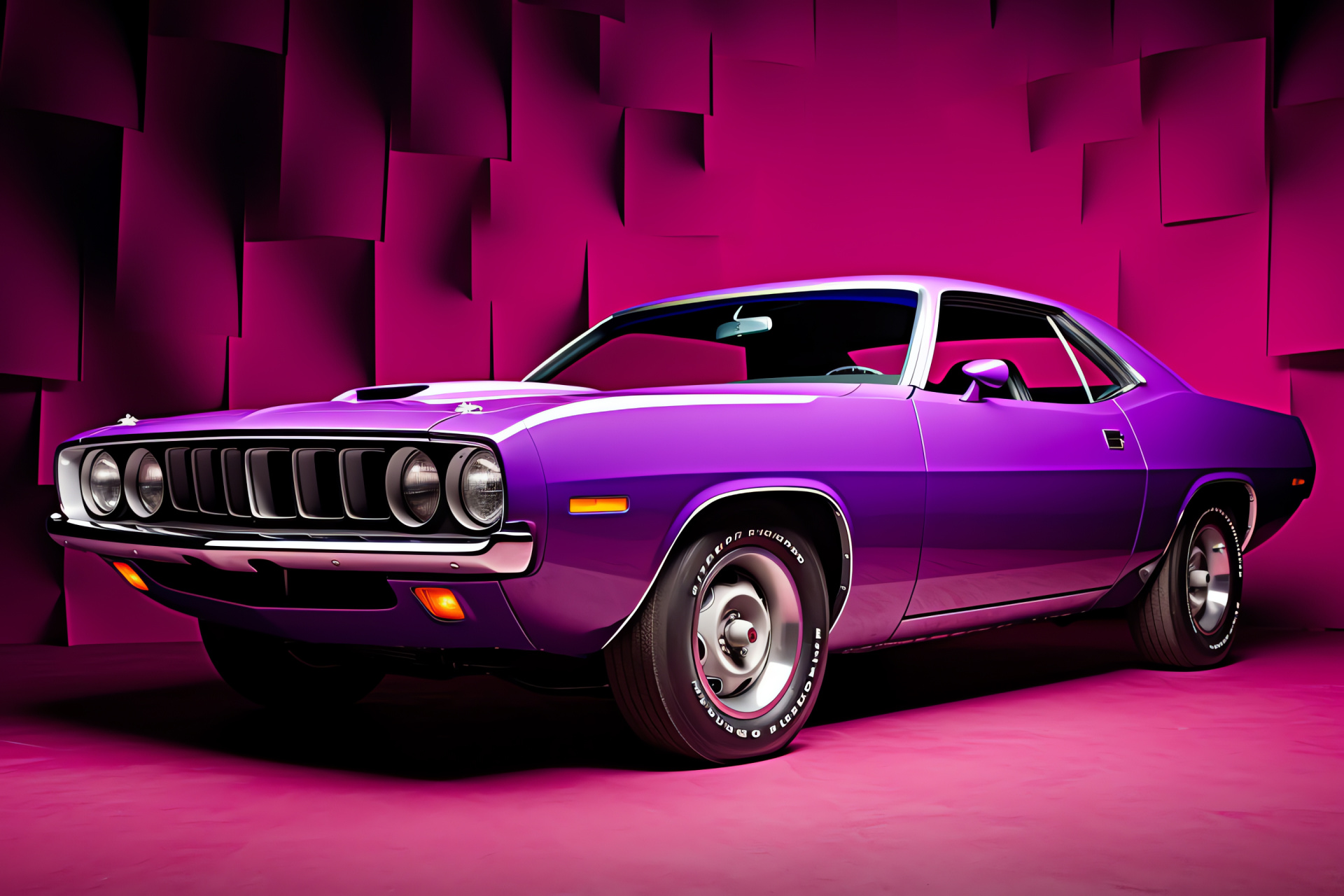 Plymouth Barracuda '73, Muscle car era, Shaker hood, Classic curves, Mopar enthusiast's choice, HD Desktop Image