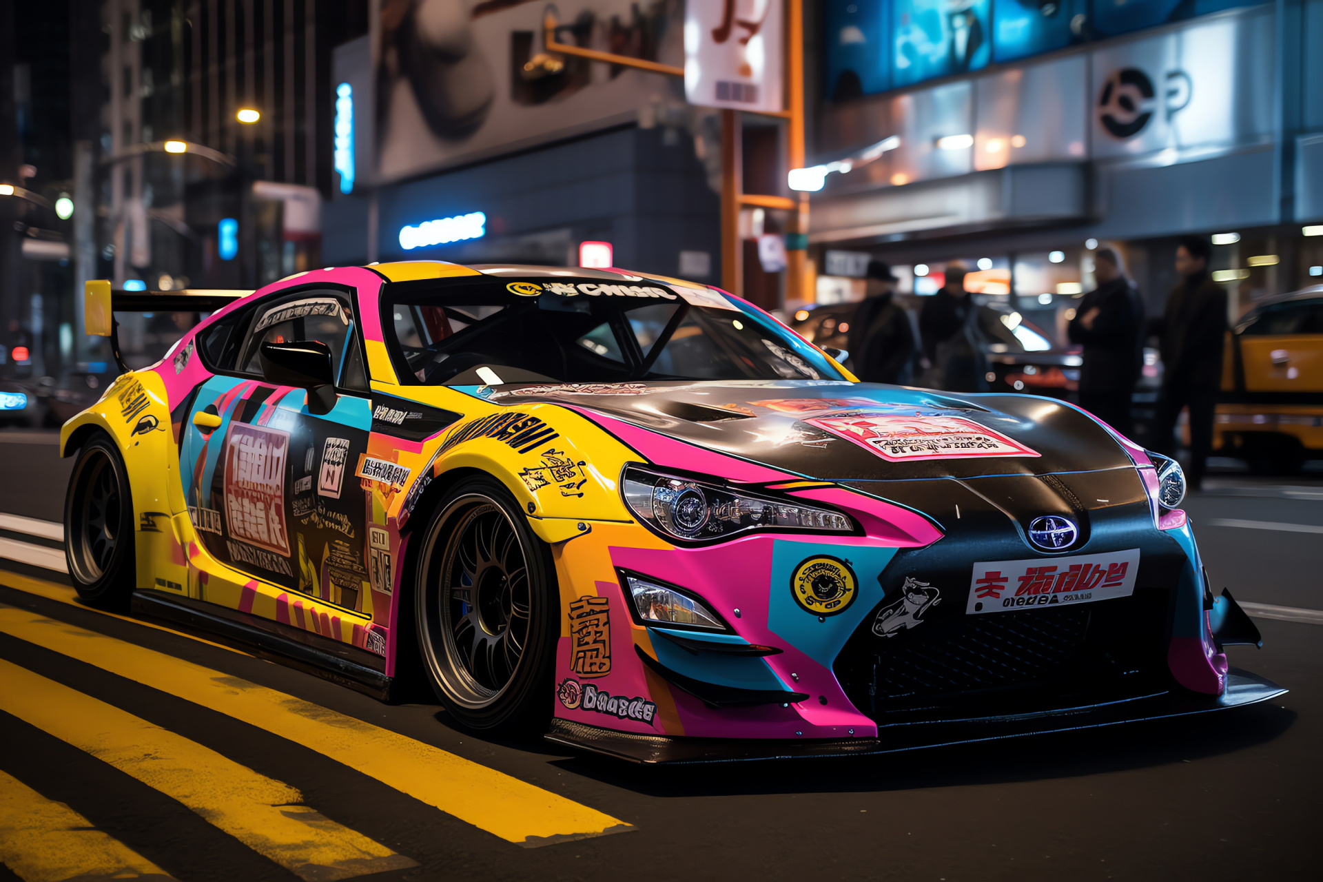 Pop culture, Scion FRS Rocket Bunny, Tokyo creativity, Akihabara energy, Automotive event, HD Desktop Image