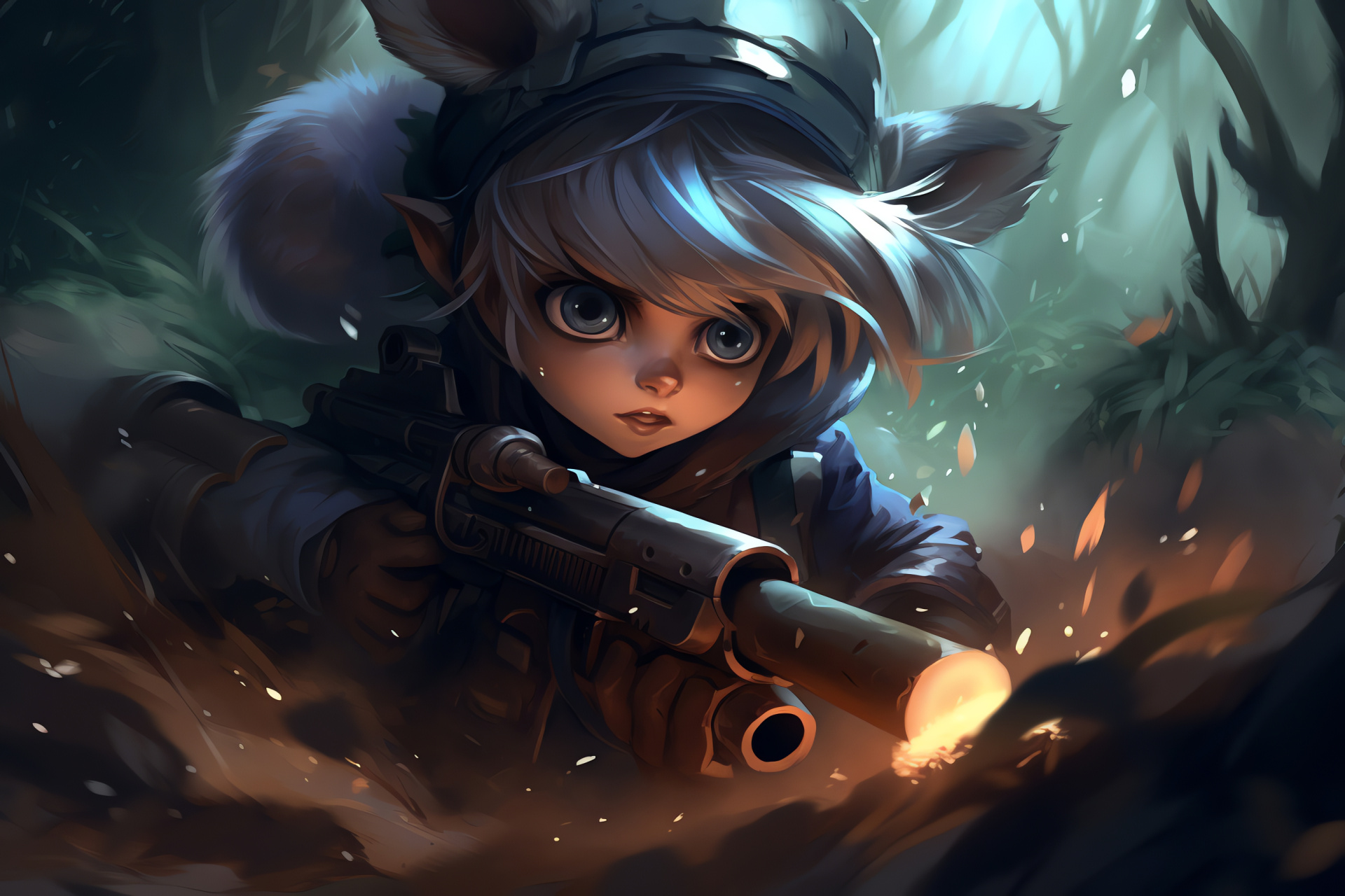 Tristana League of Legends, Jungle warfare, Strategic positioning, Fantasy world, Combat readiness, HD Desktop Wallpaper