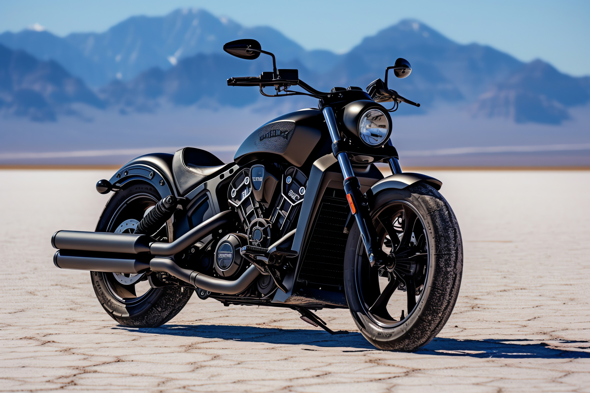 Victory Motorcycles Octane, Bonneville racing, Powerful posture, Blackout style, Speed flats ambiance, HD Desktop Wallpaper