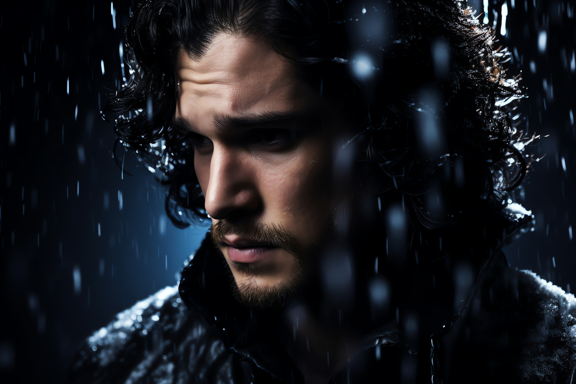 Jon Snow face-off, Stark lineage, Bastard of Winterfell, Northern warrior, Night's Watch, HD Desktop Image