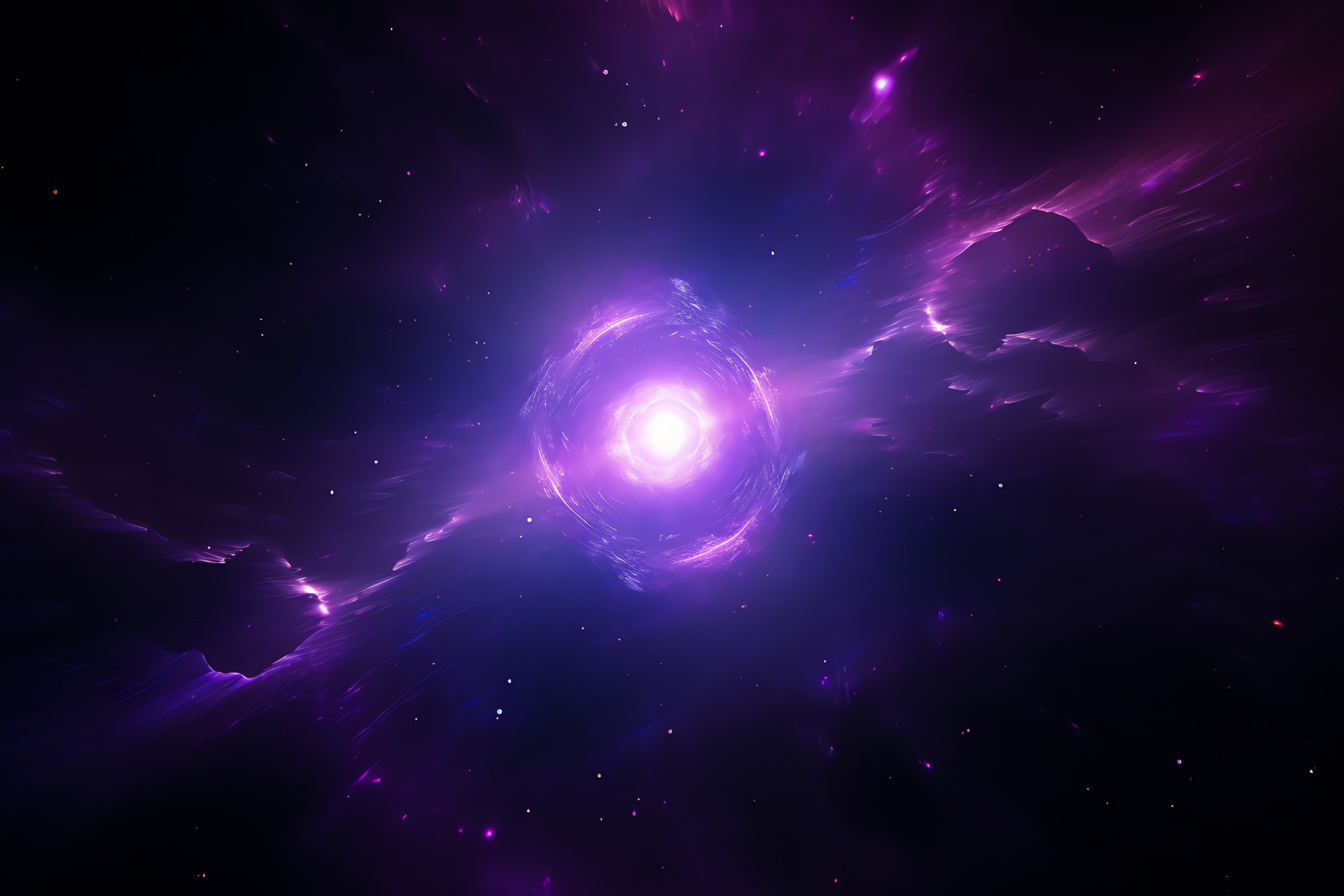 Interstellar Purple Star, Radiating cosmic light, Universe beauty, Space marvel, Galactic core, HD Desktop Wallpaper