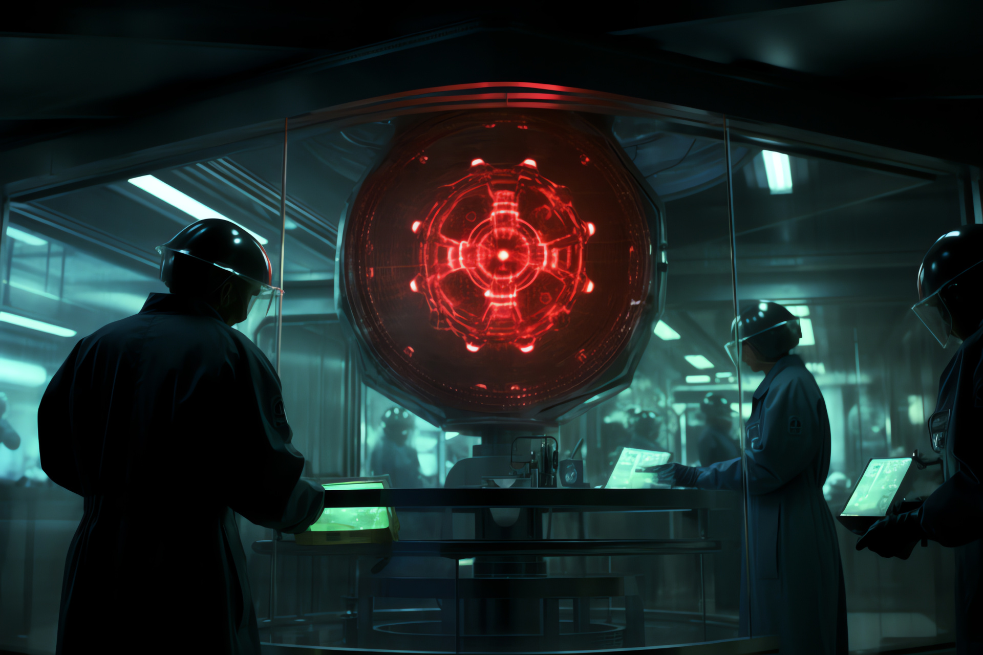 Umbrella Corporation lab, covert operations, bio-experimental science, horror scenario, creature outbreak, HD Desktop Image