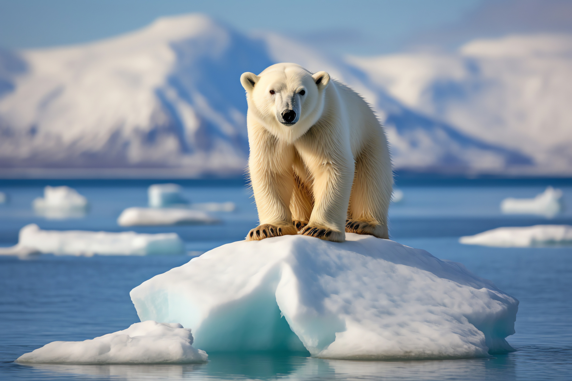 Polar bear, Arctic mammal, Endangered species, Melting ice caps, Climate change, HD Desktop Wallpaper