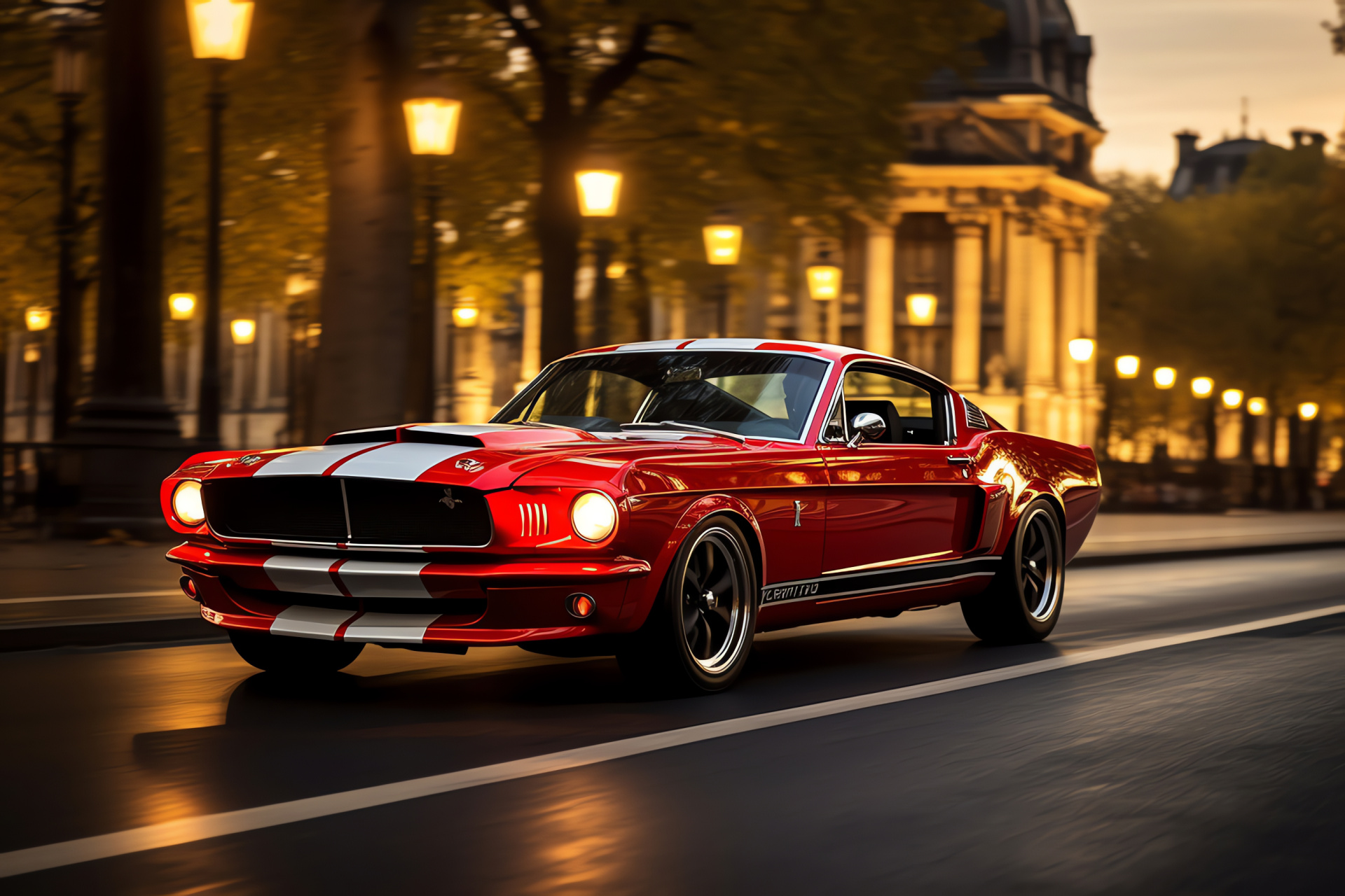 Ford Mustang GT350, Parisian Streets, French Capital, Horsepower Design, Engine Performance, HD Desktop Wallpaper