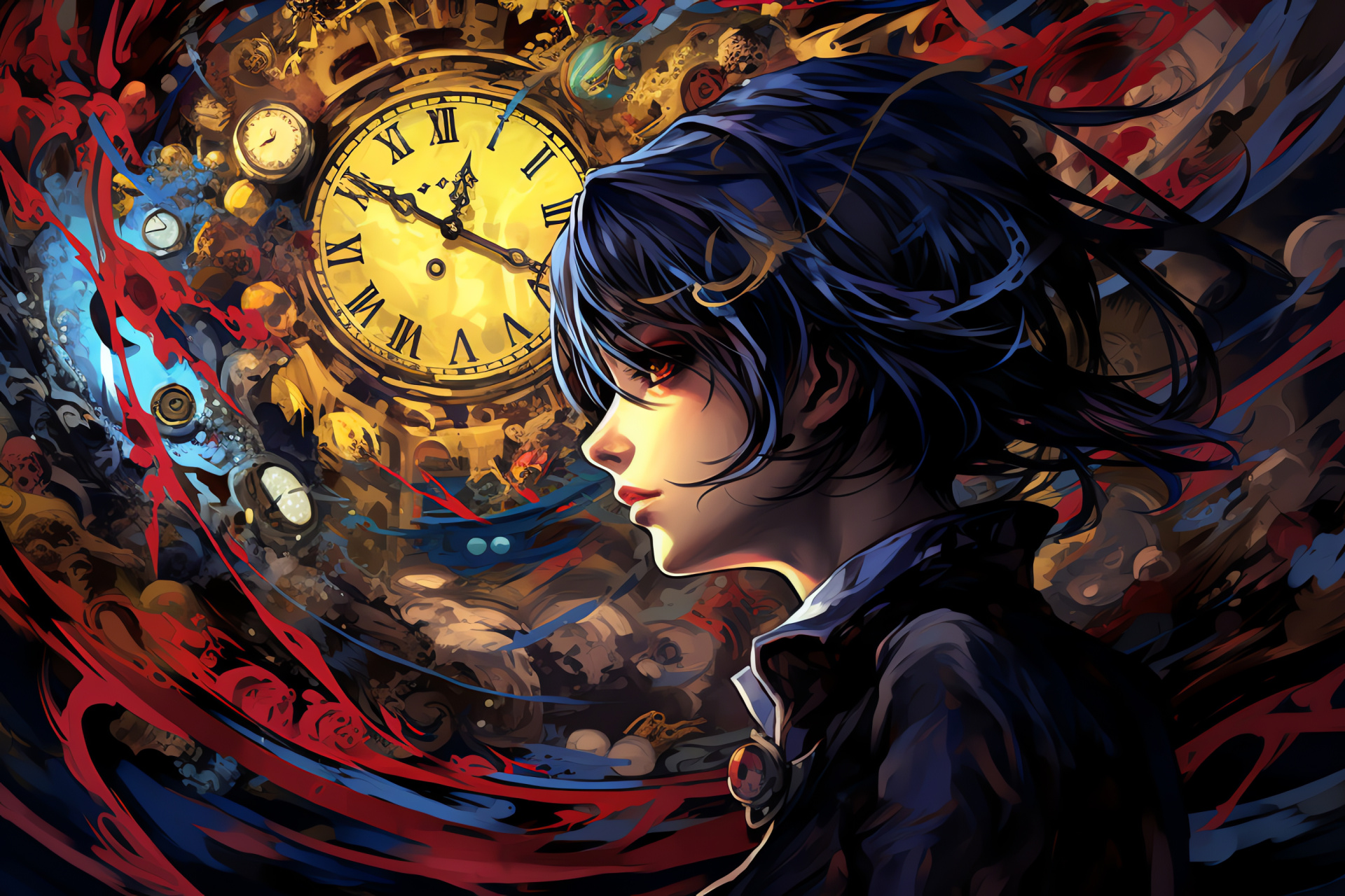 Midnight Channel interface, Persona 4 HD, Sleuth Naoto Shirogane, Detective theme, Dreamlike visuals, HD Desktop Wallpaper