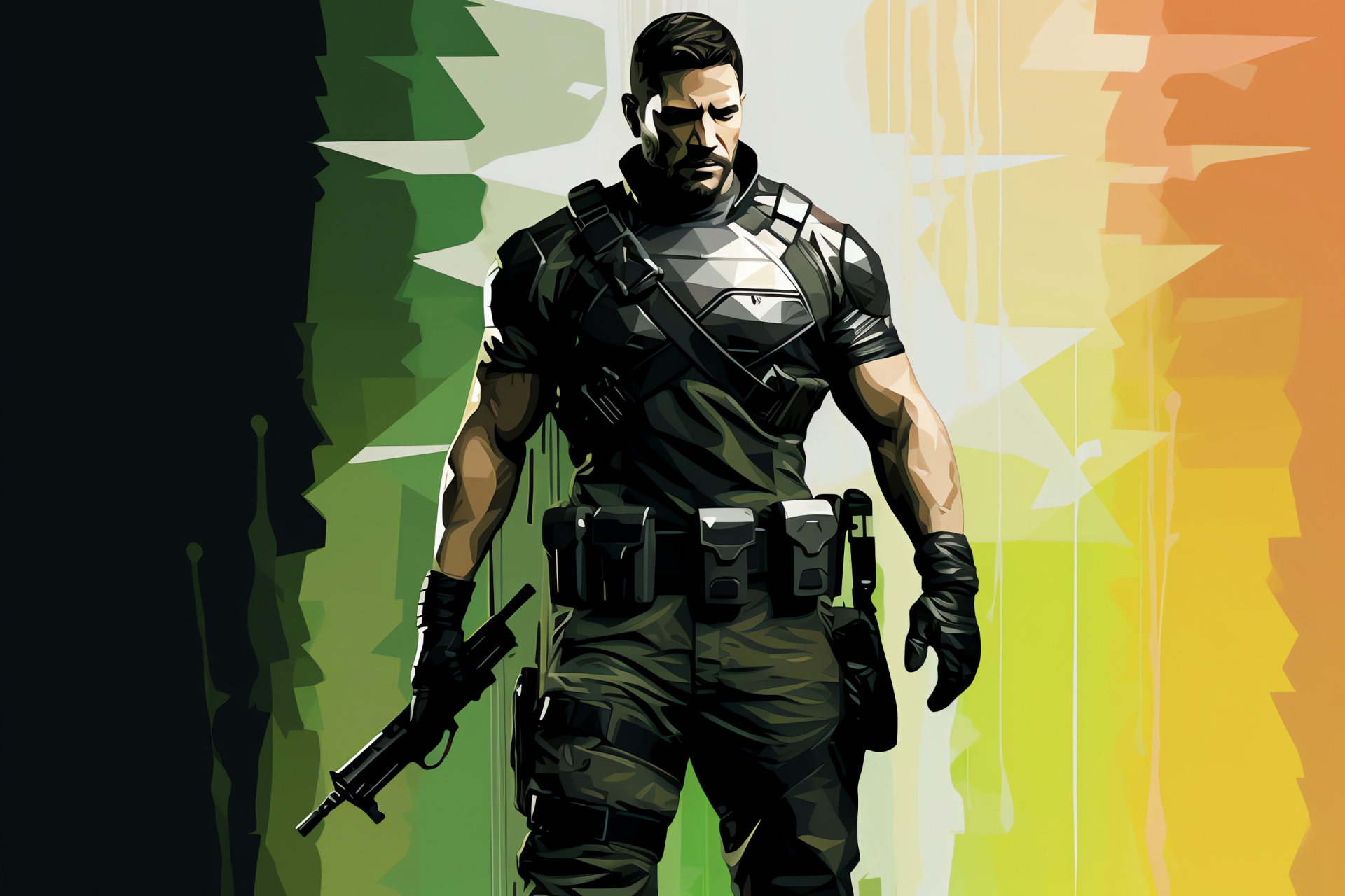 Chris Redfield, Resolute gamer avatar, Resident Evil hero, Muscular protagonist, Executing justice, HD Desktop Wallpaper