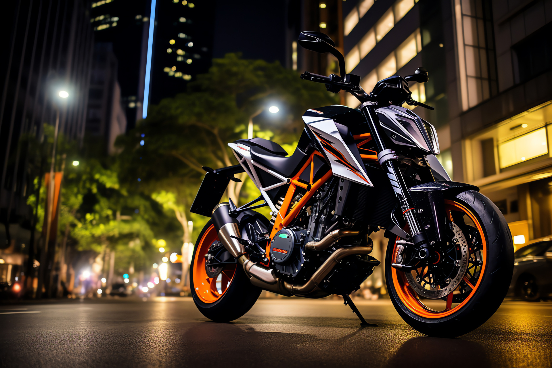 Bangkok roads, KTM 1290 Super Duke R, Sports motorcycle, Urban commuting, Design highlights, HD Desktop Wallpaper