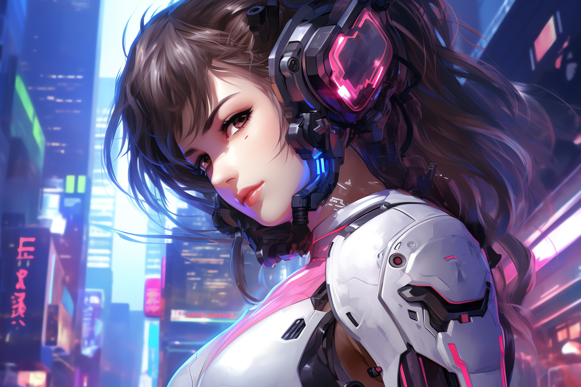 Overwatch D.Va, Gamer pilot, MEKA robot, Sci-fi armor, Battle suit, HD Desktop Image