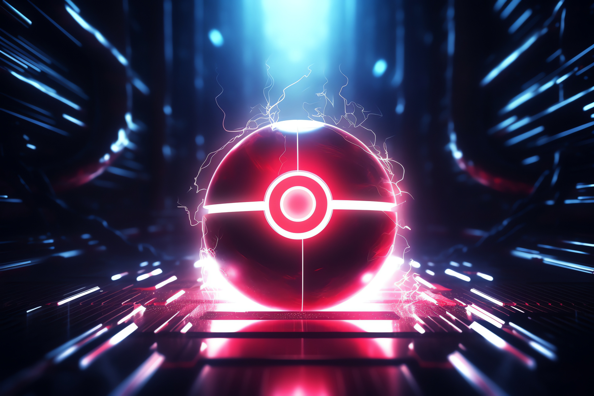 Pokeball, Catch mechanics, Pokemon universe, Interactive accessory, Shining contours, HD Desktop Image