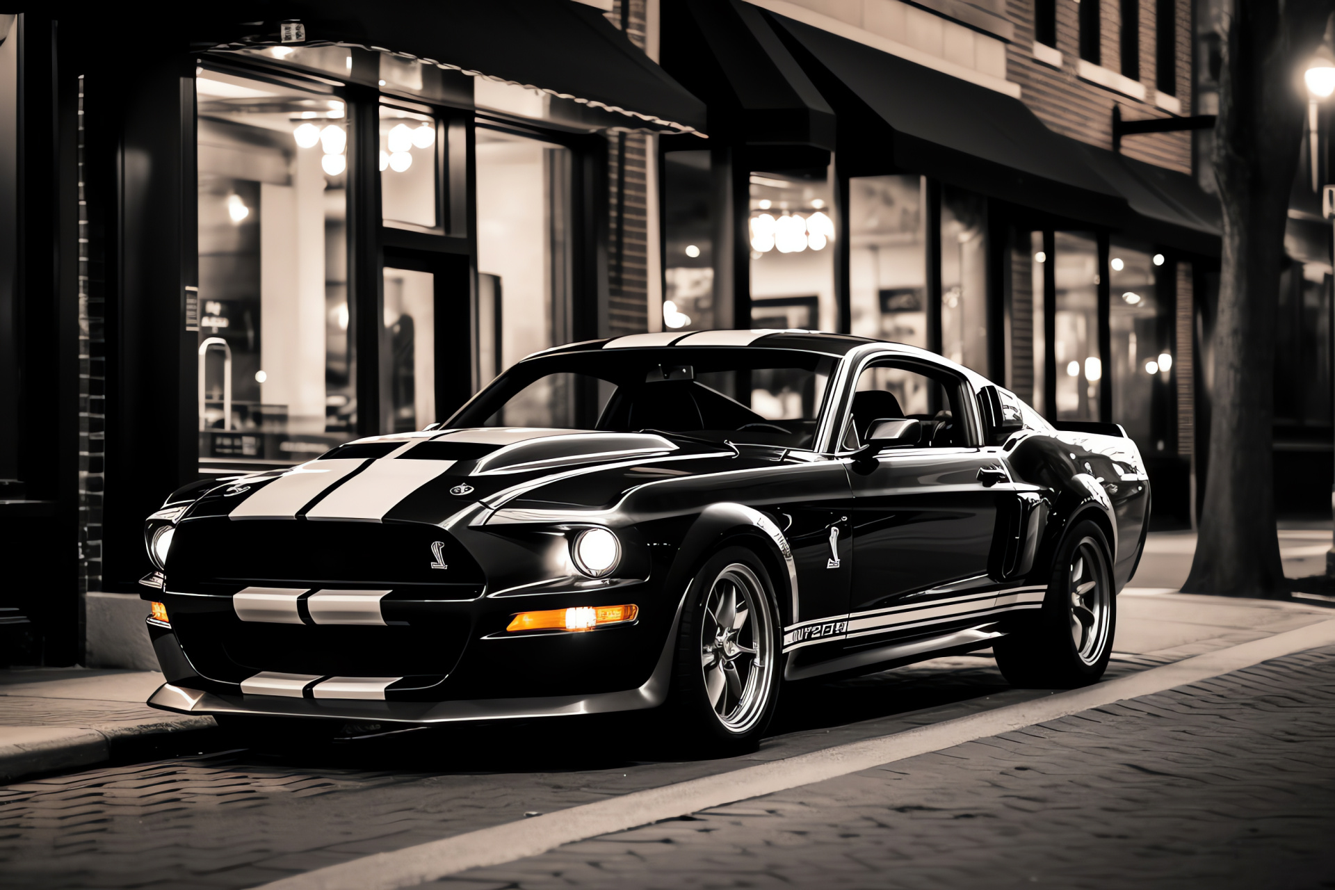 Ford Mustang Shelby GT500, American sports car, Detroit muscle, V8 supercharged power, Iconic racing design, HD Desktop Image