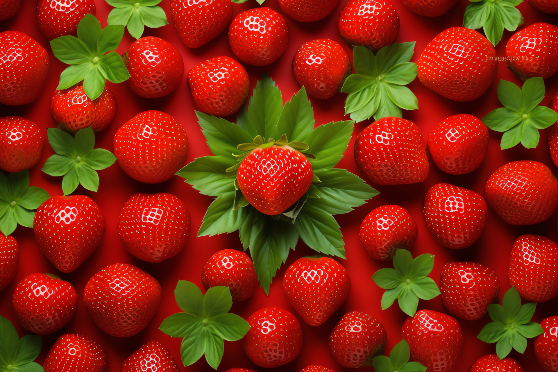 Multiple strawberries group, Ripe red hue, Contrast unripe green, Berry selection, Healthy snacks, HD Desktop Wallpaper