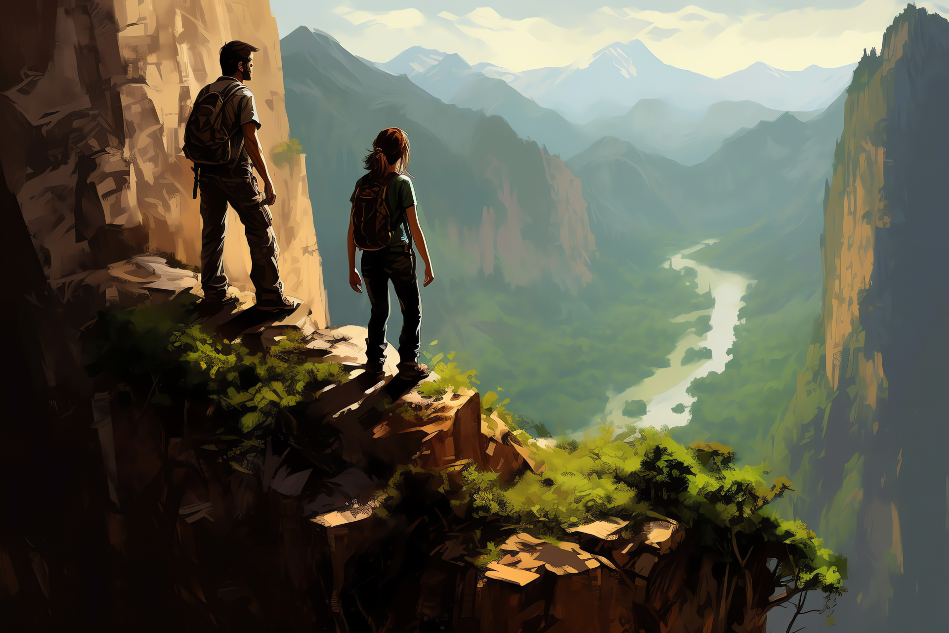 Sam Drake, Victor Sullivan, Uncharted adventure, Rock wall scaling, Hidden riches, HD Desktop Image