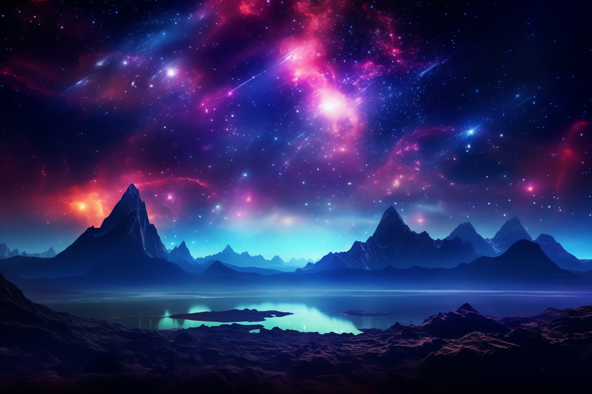 HD cosmic vista, Panoramic space beauty, Nebulous glow, Astral panorama, Sci-fi backdrop, HD Desktop Image