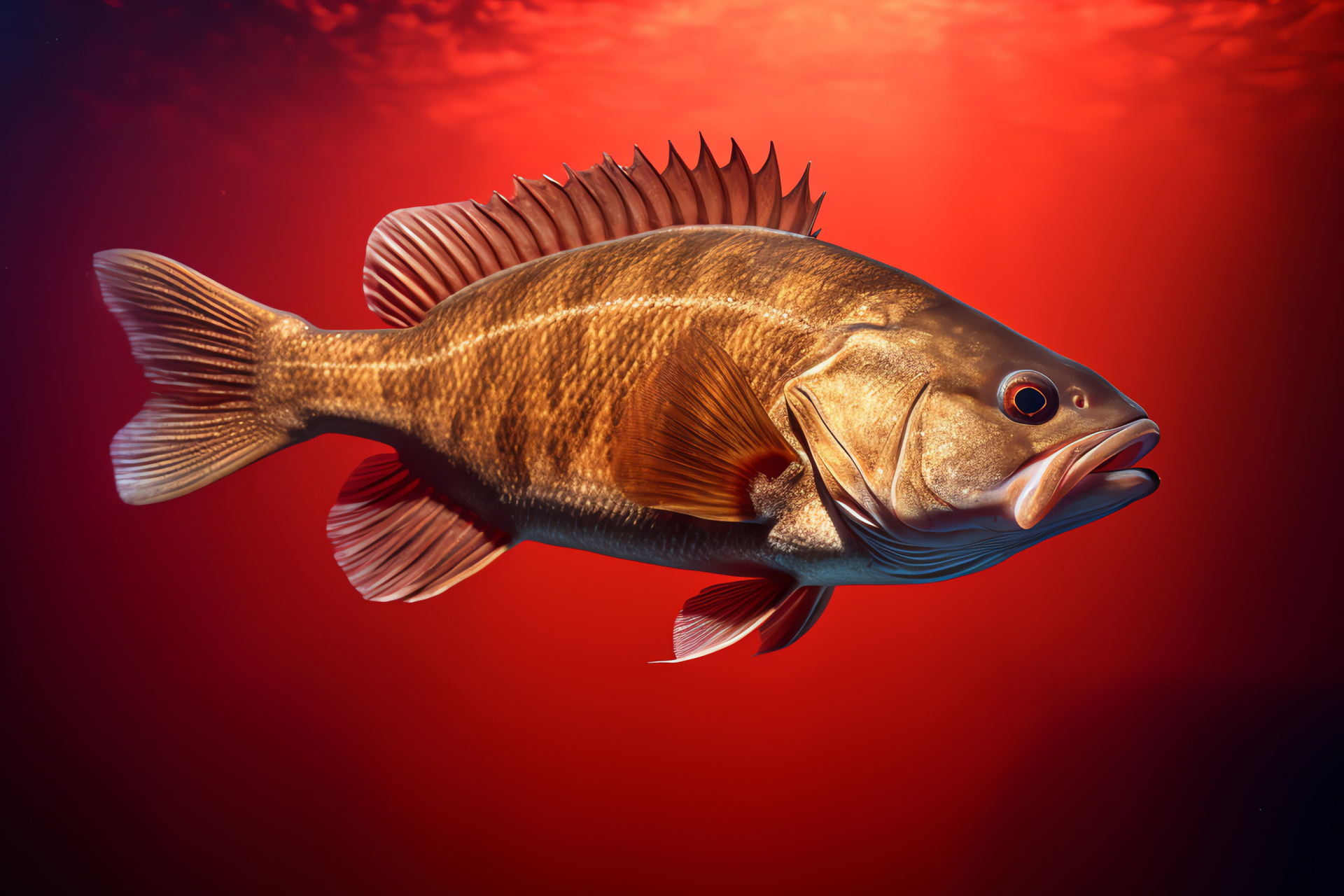 Smallmouth Bass fish, stream dweller, angler's choice, American rivers, aquatic predator, HD Desktop Image