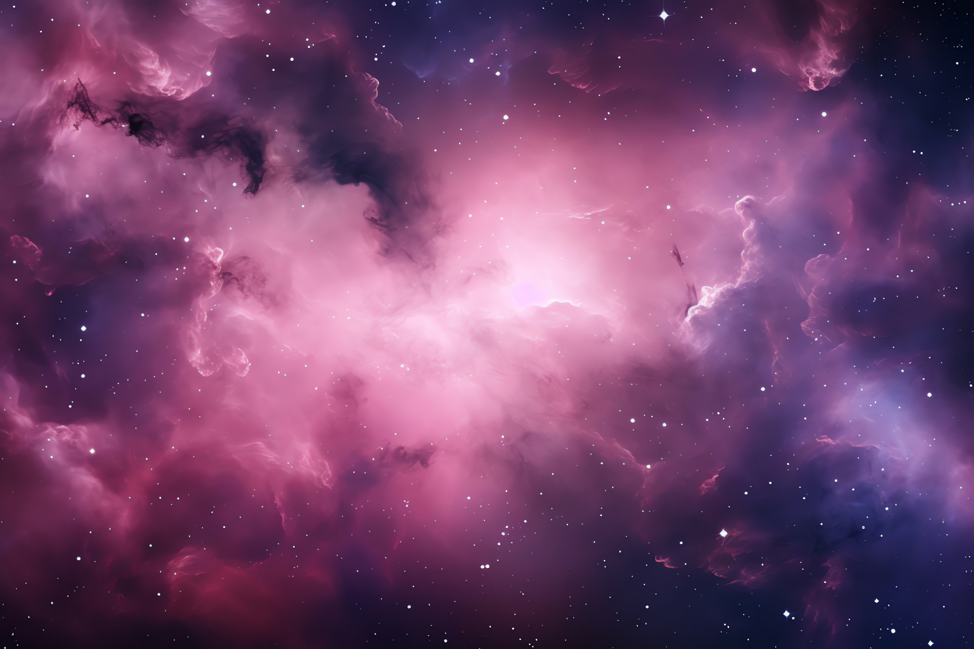 Stellar nebula, Pink galaxy heart, Star-field expanse, Astral tapestry, Universe, HD Desktop Image