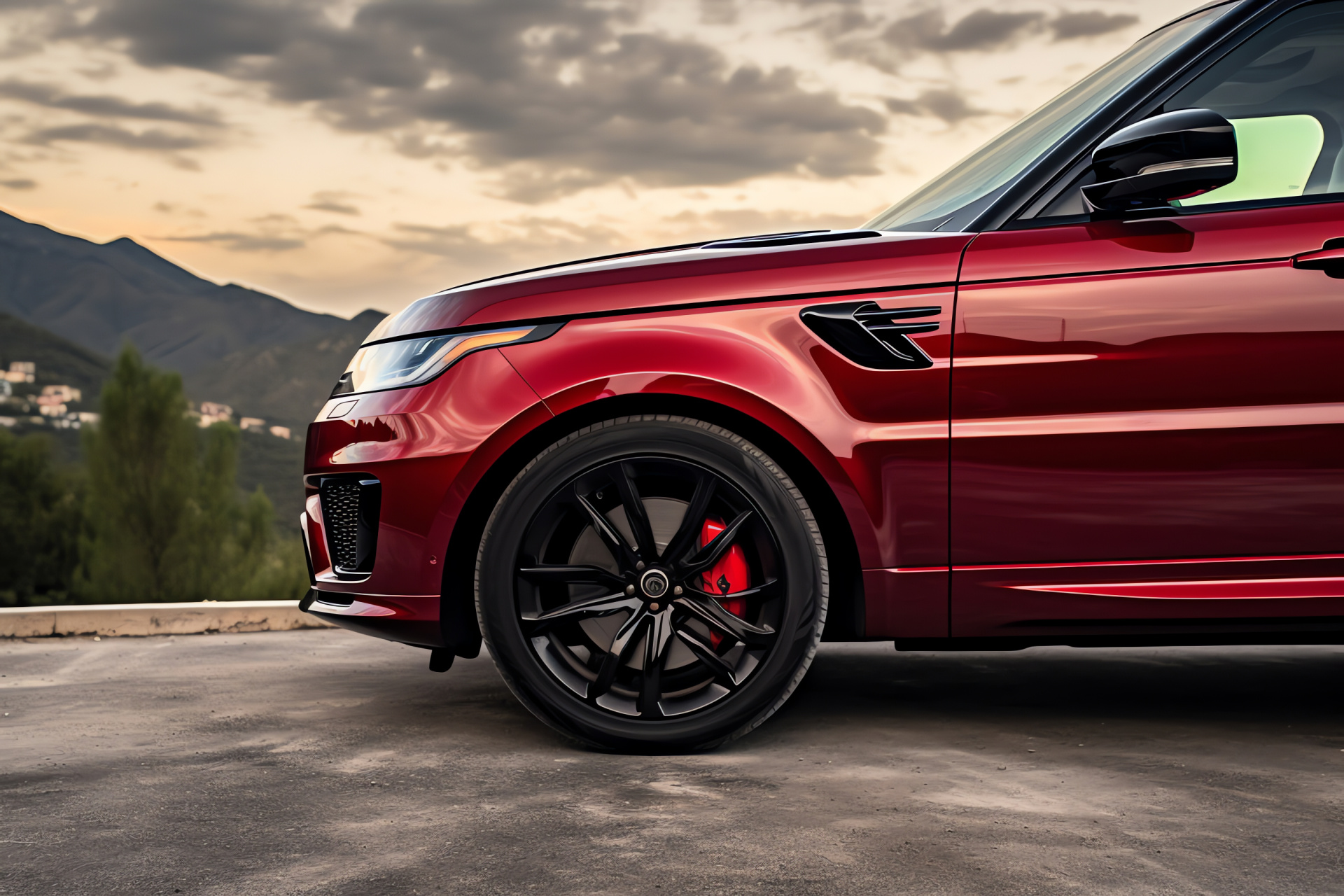 Range Rover Sport 2018, side profile, luxurious design, contrasting colors, performance-oriented aesthetics, HD Desktop Image