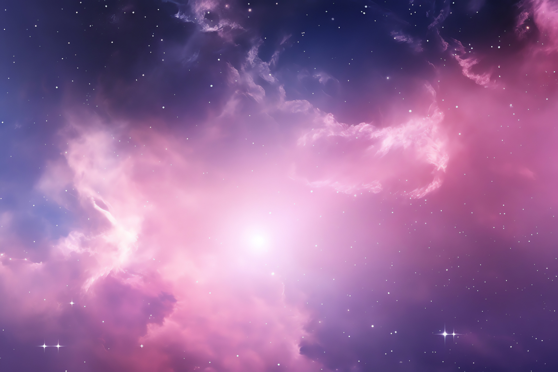 Rose-colored Galaxy, Cosmic Splendor, Starlight Display, Radiant Space, Nebulous Brilliance, HD Desktop Image