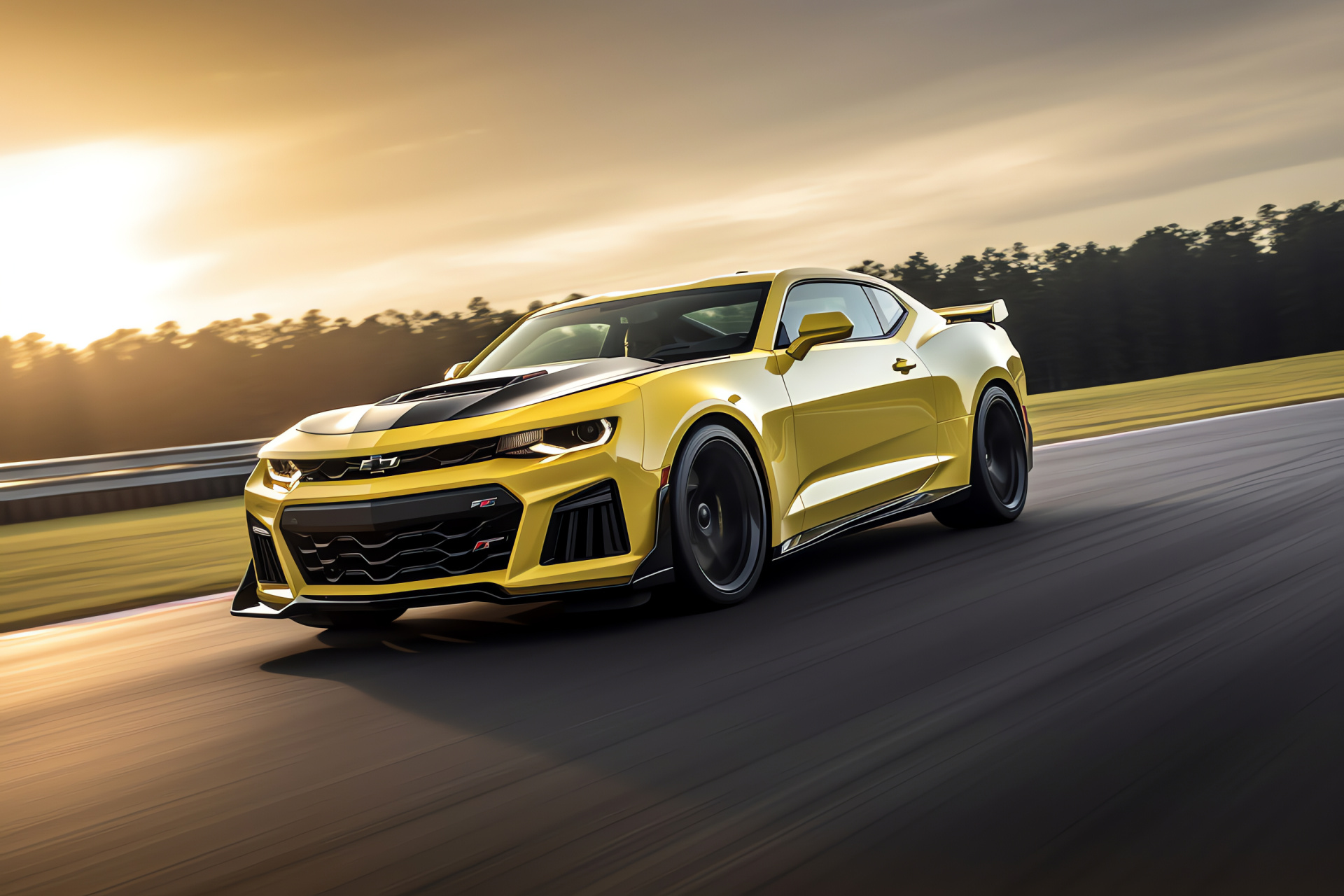 Chevrolet Camaro ZL1 1LE, Motor racing track, Sports car agility, Aerodynamic design, Laguna Seca, HD Desktop Image