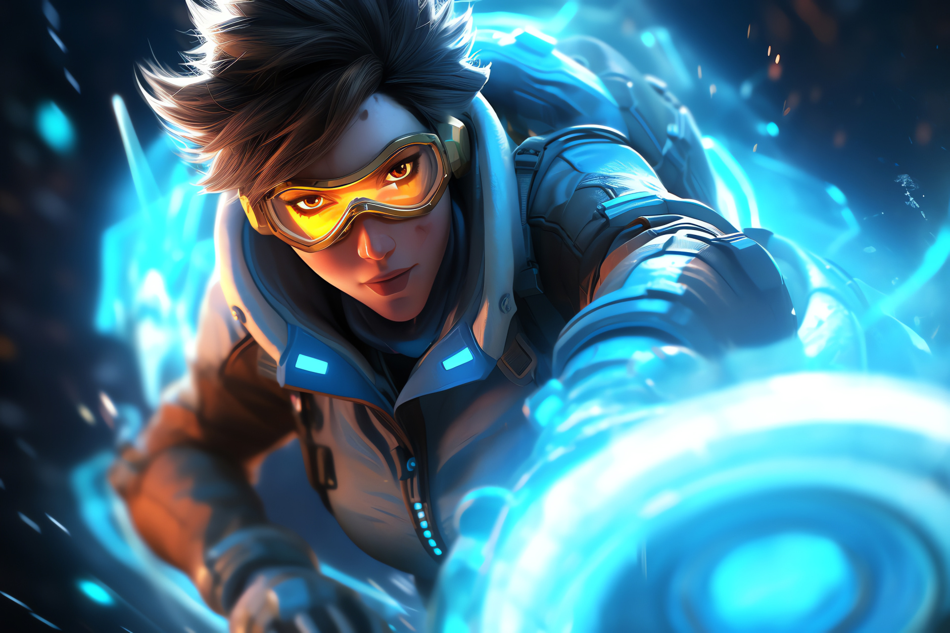 Overwatch Tracer, Time manipulation, Gaming protagonist, Chronal acceleration, FPS character, HD Desktop Wallpaper