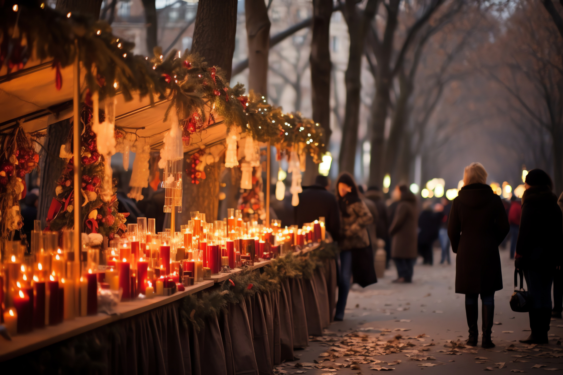 Yule festivities, Catalonian traditions, Barcelona streets, La Rambla decorations, joyous Spanish holiday, HD Desktop Wallpaper