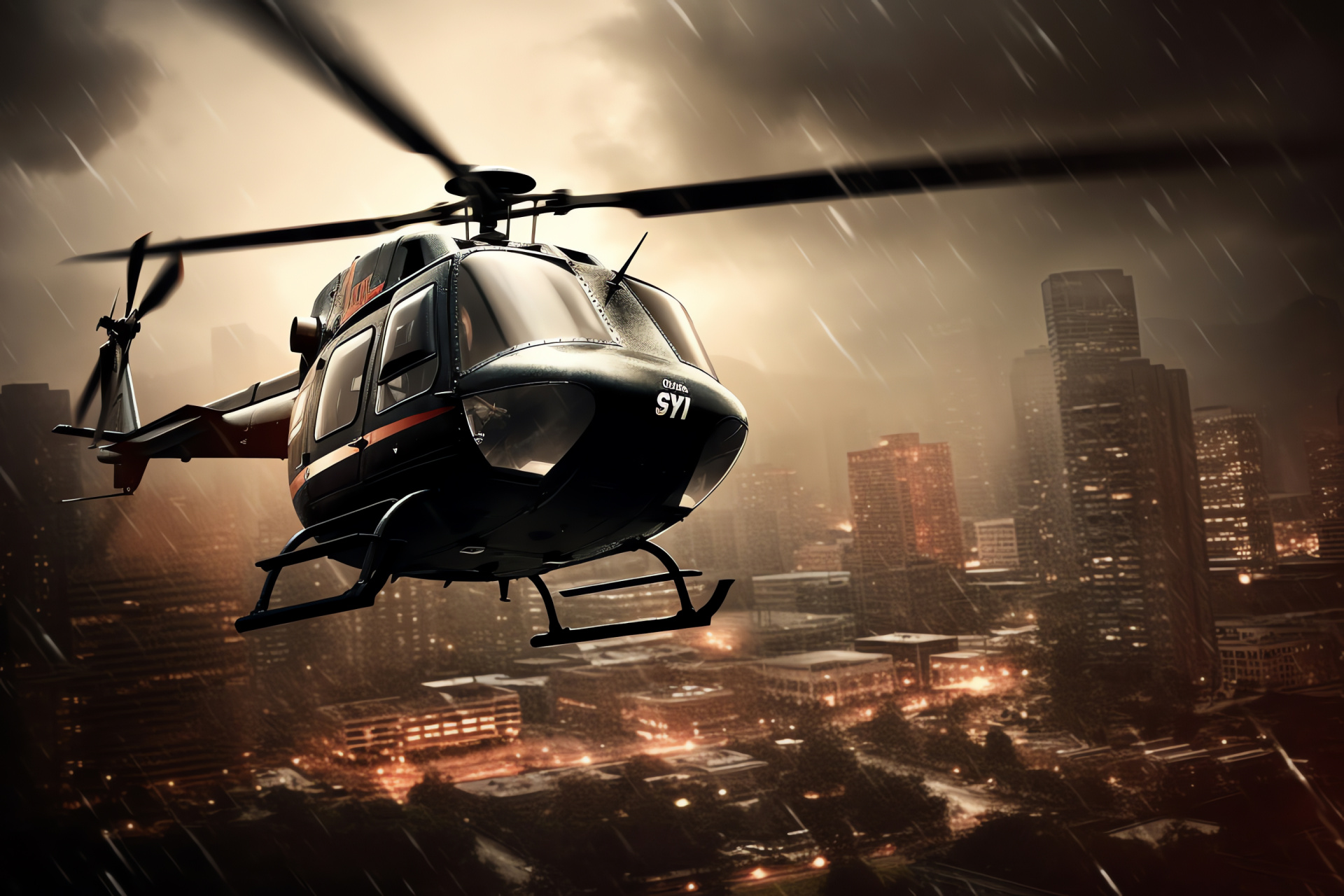 NFS Most Wanted, High-speed pursuit, Police helicopter artwork, Manhunt illumination, Racing game scene, HD Desktop Wallpaper