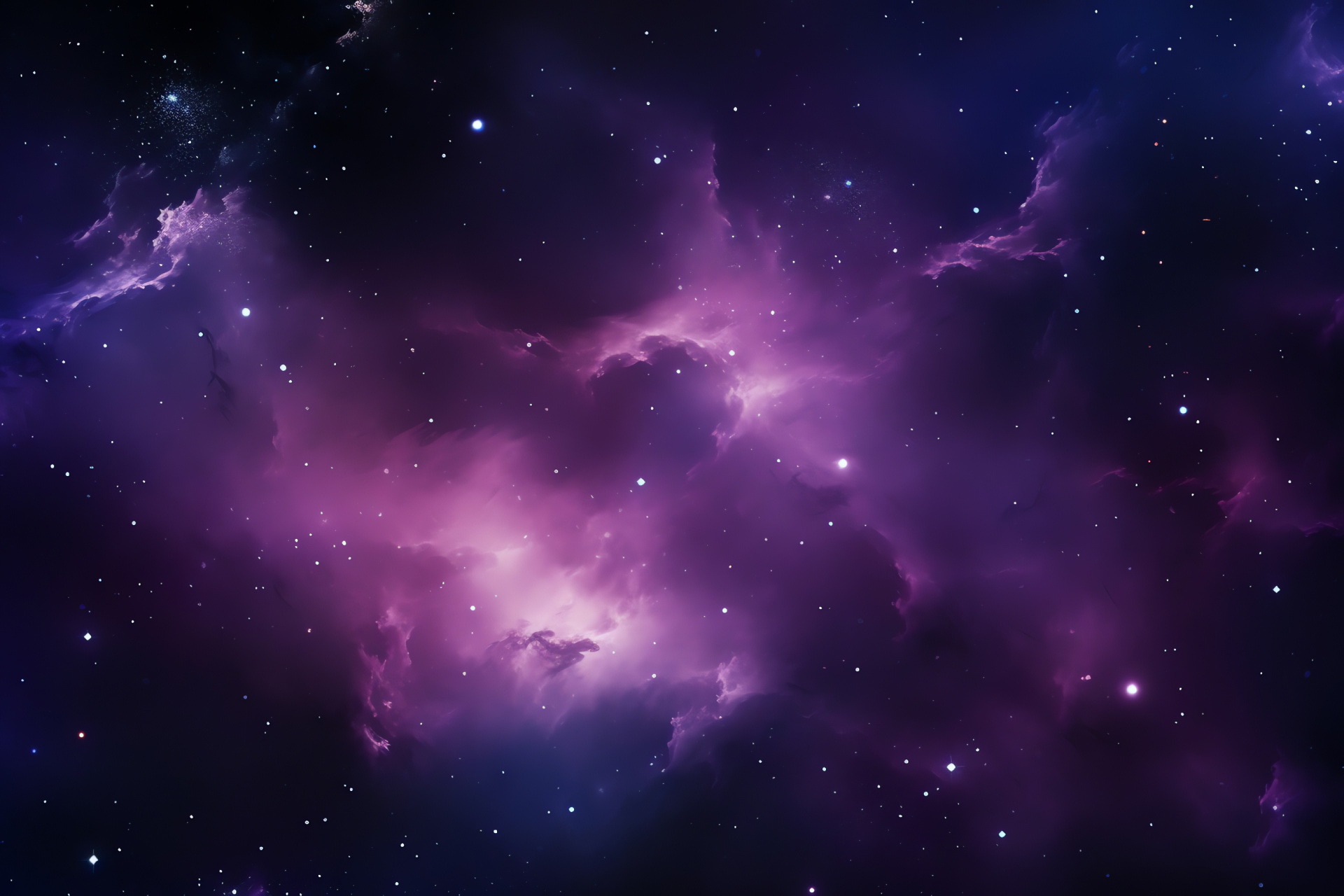 Nebulous Purple Galaxy, Celestial Hue Variety, Galactic Vista, Interstellar Landscape, Space Depths, HD Desktop Wallpaper