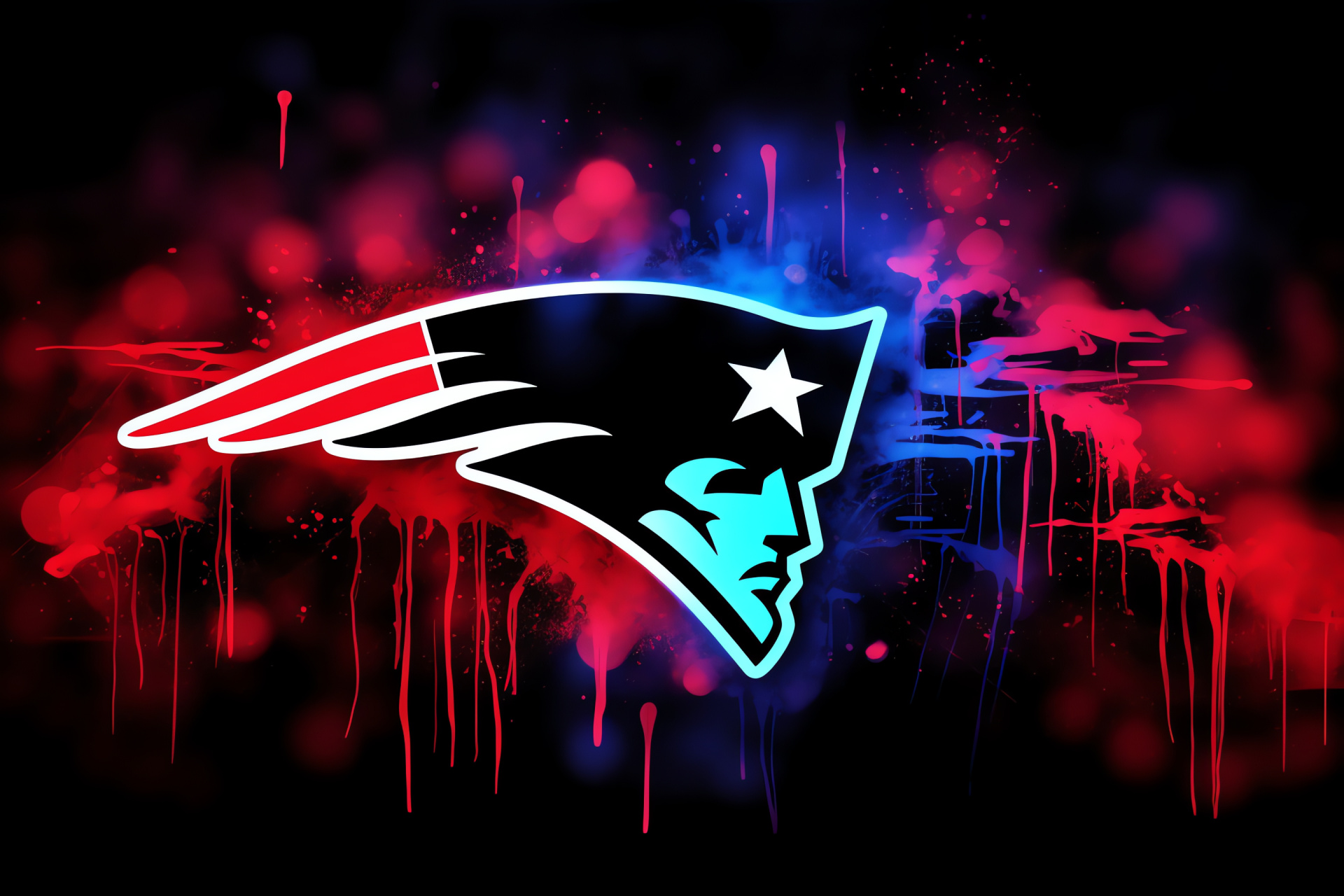 New England Patriots, Professional football team, Glow art, Football imagery, Sporting event, HD Desktop Wallpaper