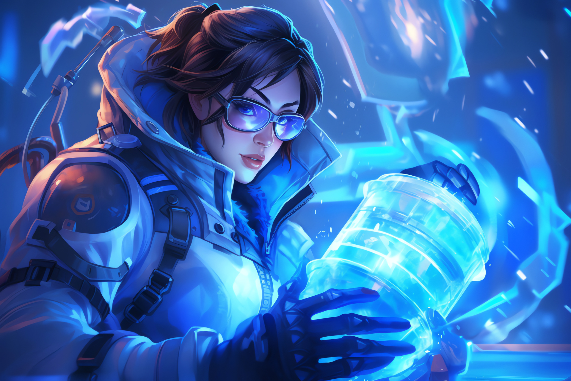 Overwatch Mei, chilling fortification, adversary blockade, frosty safeguard, glacial barrier, HD Desktop Image