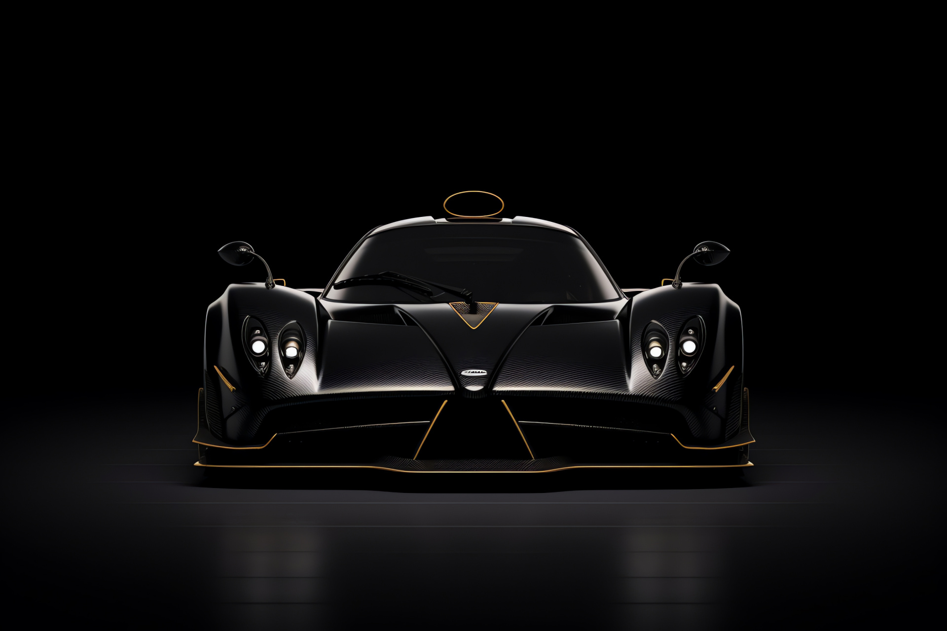 Pagani Zonda F, Monochromatic theme, Striking elements, Sophisticated lines, Intricate design, HD Desktop Image