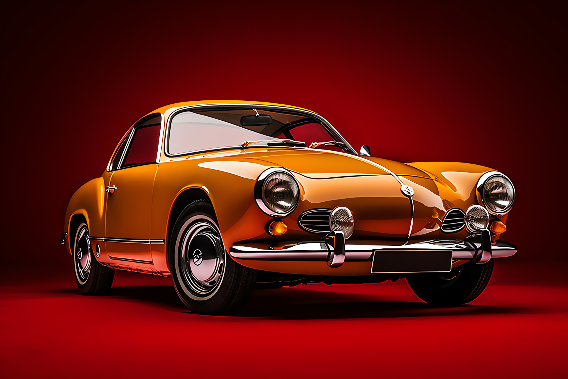 Volkswagen Karmann Ghia 1967, German classic car, Vintage coupe, Iconic automotive shape, Collector's vehicle, HD Desktop Image