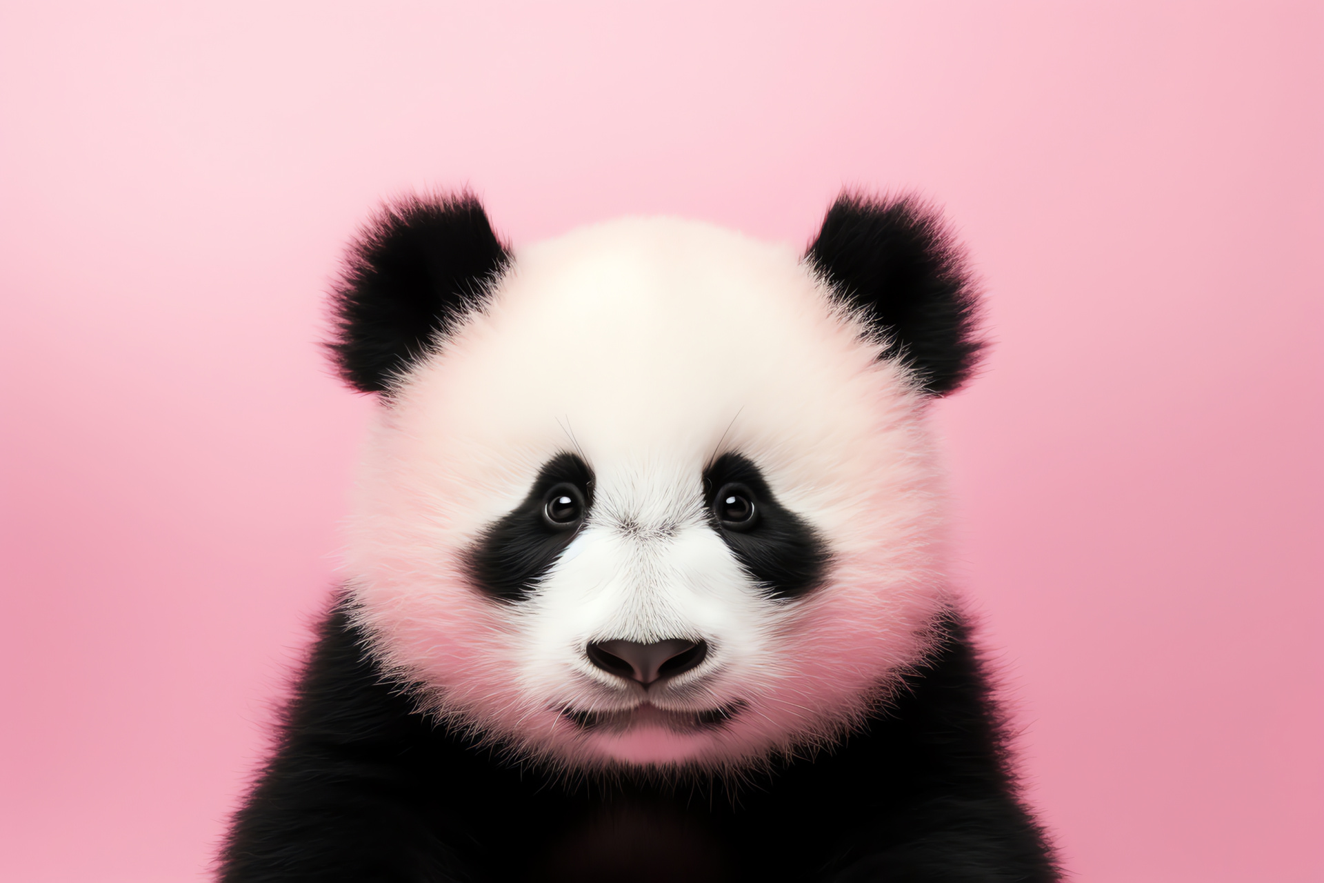 Pink Panda appearance, Endangered species, Exotic mammal, Black eyes mammal, Wildlife conservation, HD Desktop Wallpaper