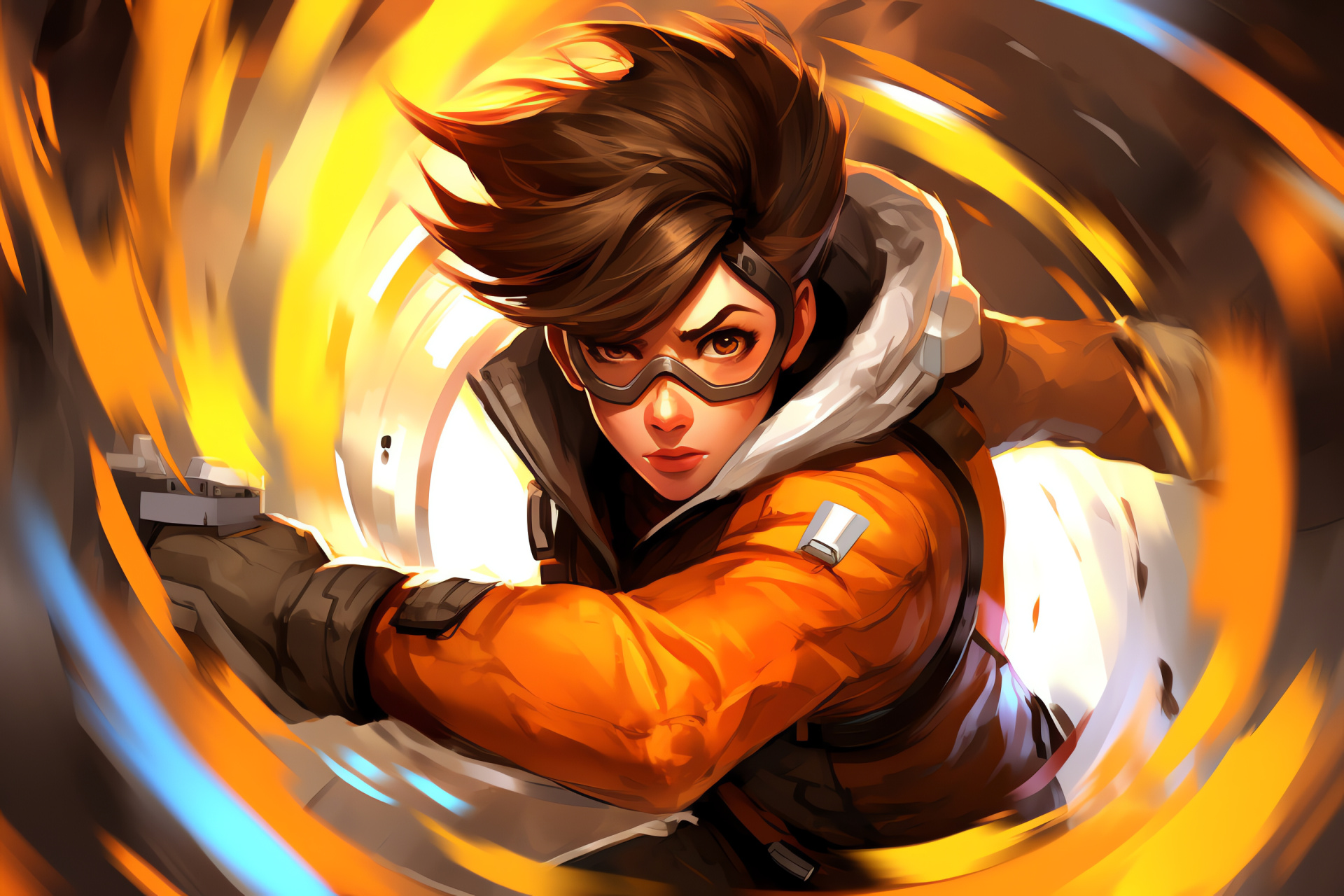 Overwatch game Tracer, Covert task, Classified locale, Double Pistols action, Tactical play, HD Desktop Wallpaper