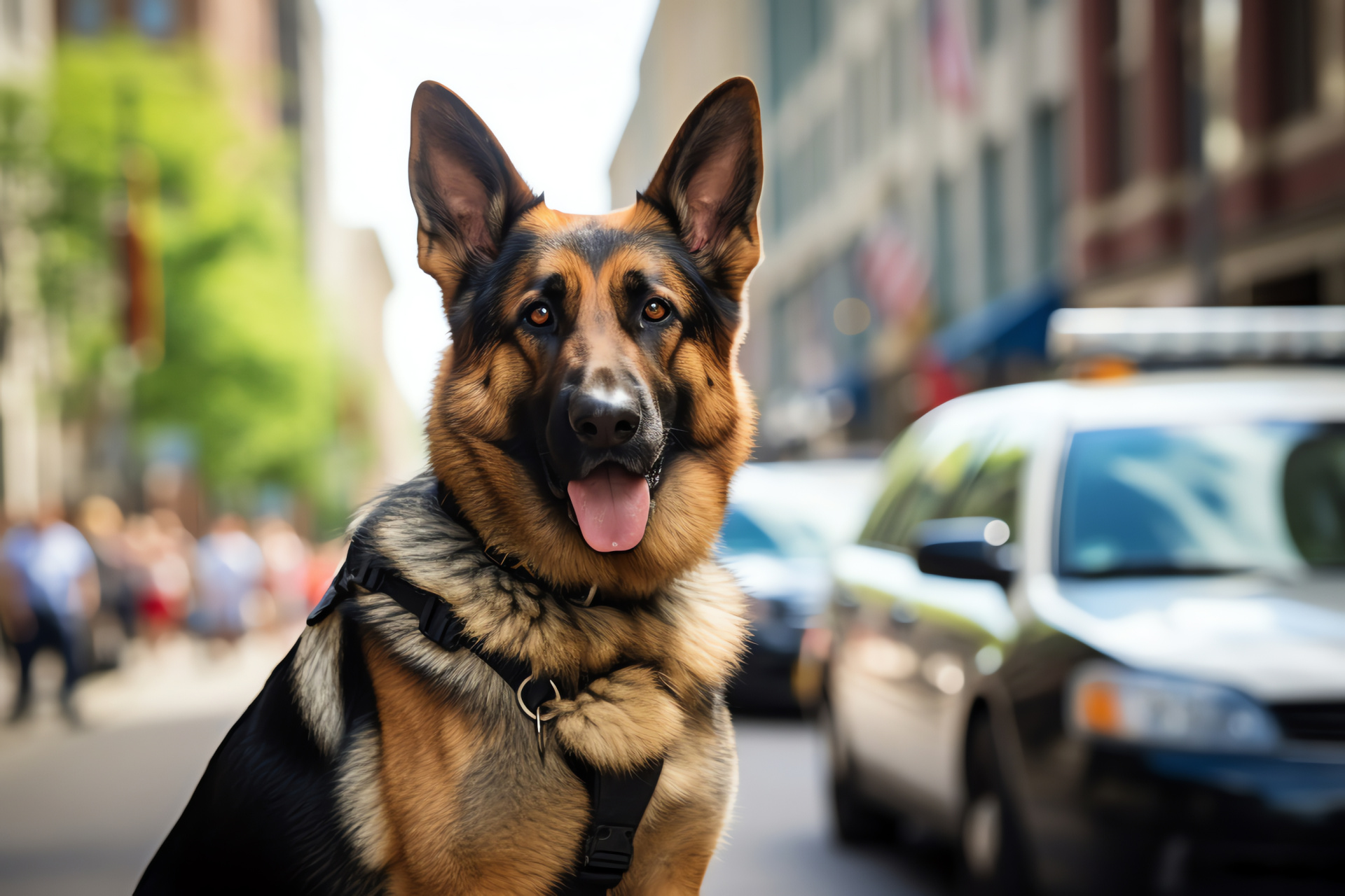 German Shepherd duty, police dog, saddle coat pattern, law enforcement, animal guardian, HD Desktop Wallpaper