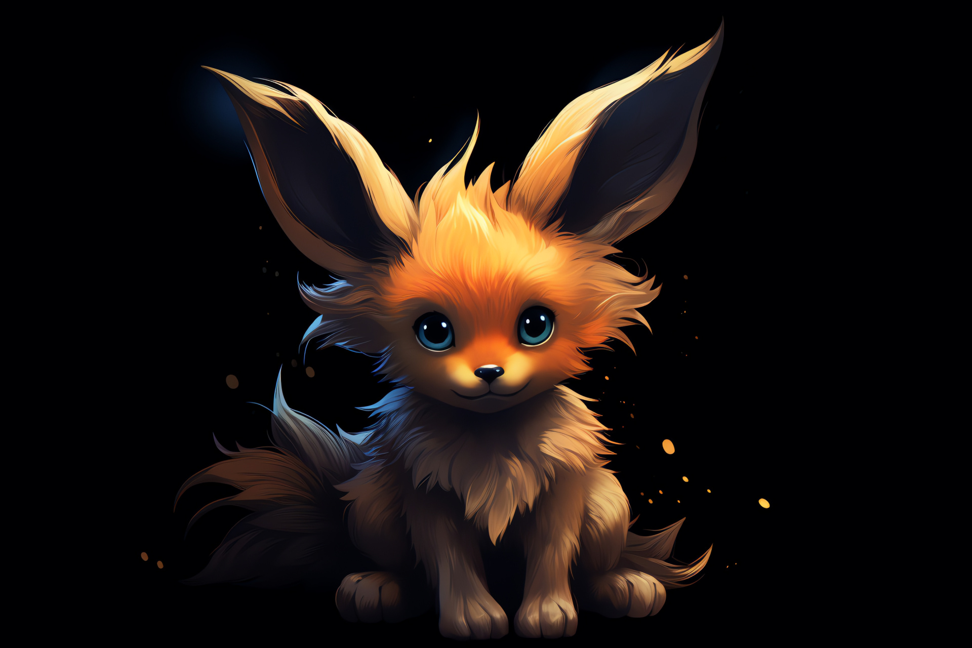 Eevee's adorable posture, Versatile evolution, Tilted head cuteness, Expressive eyes, Eevee's potential, HD Desktop Image