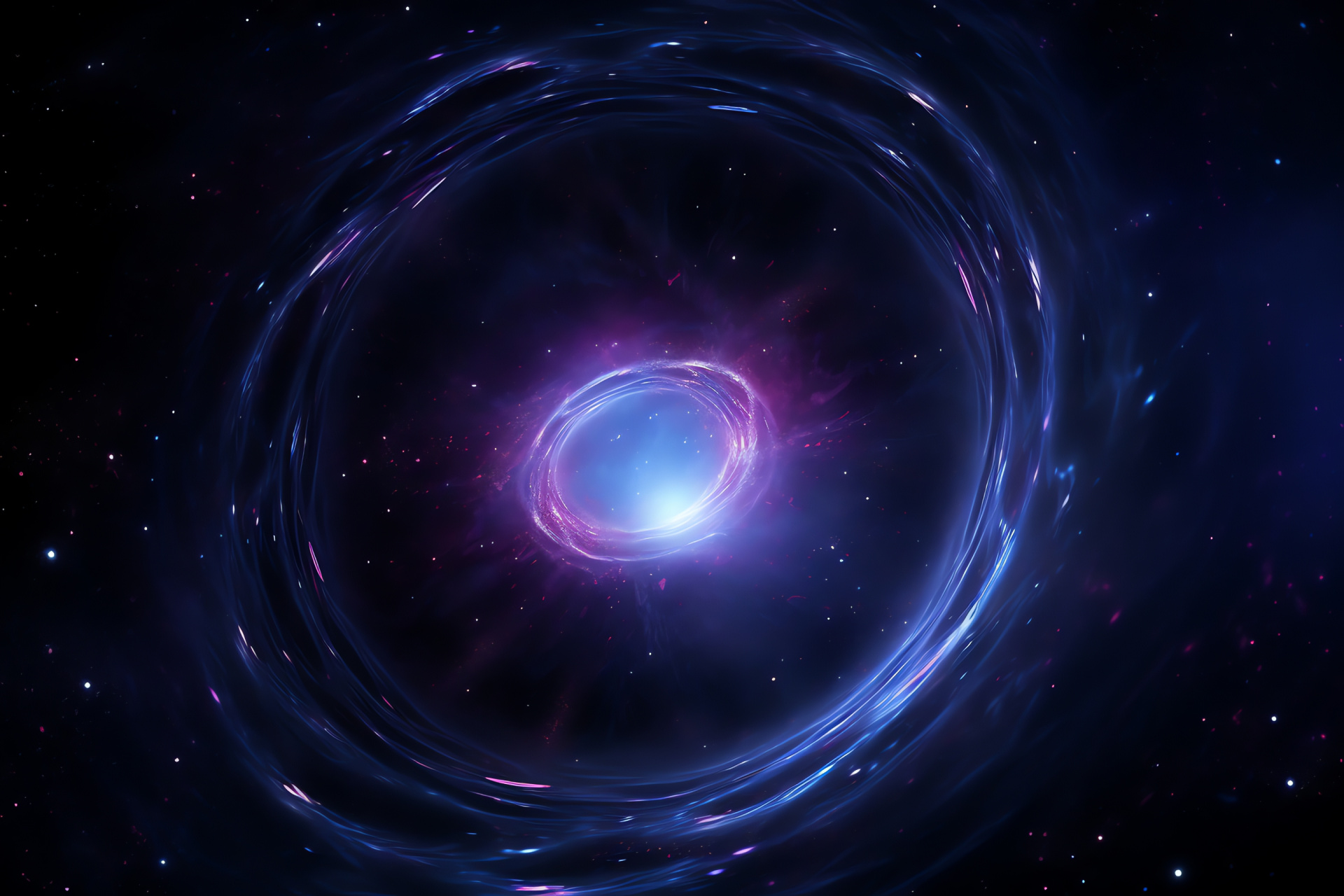 Remote black hole, immense gravity, dark space mystery, indigo cosmic depth, HD Desktop Image