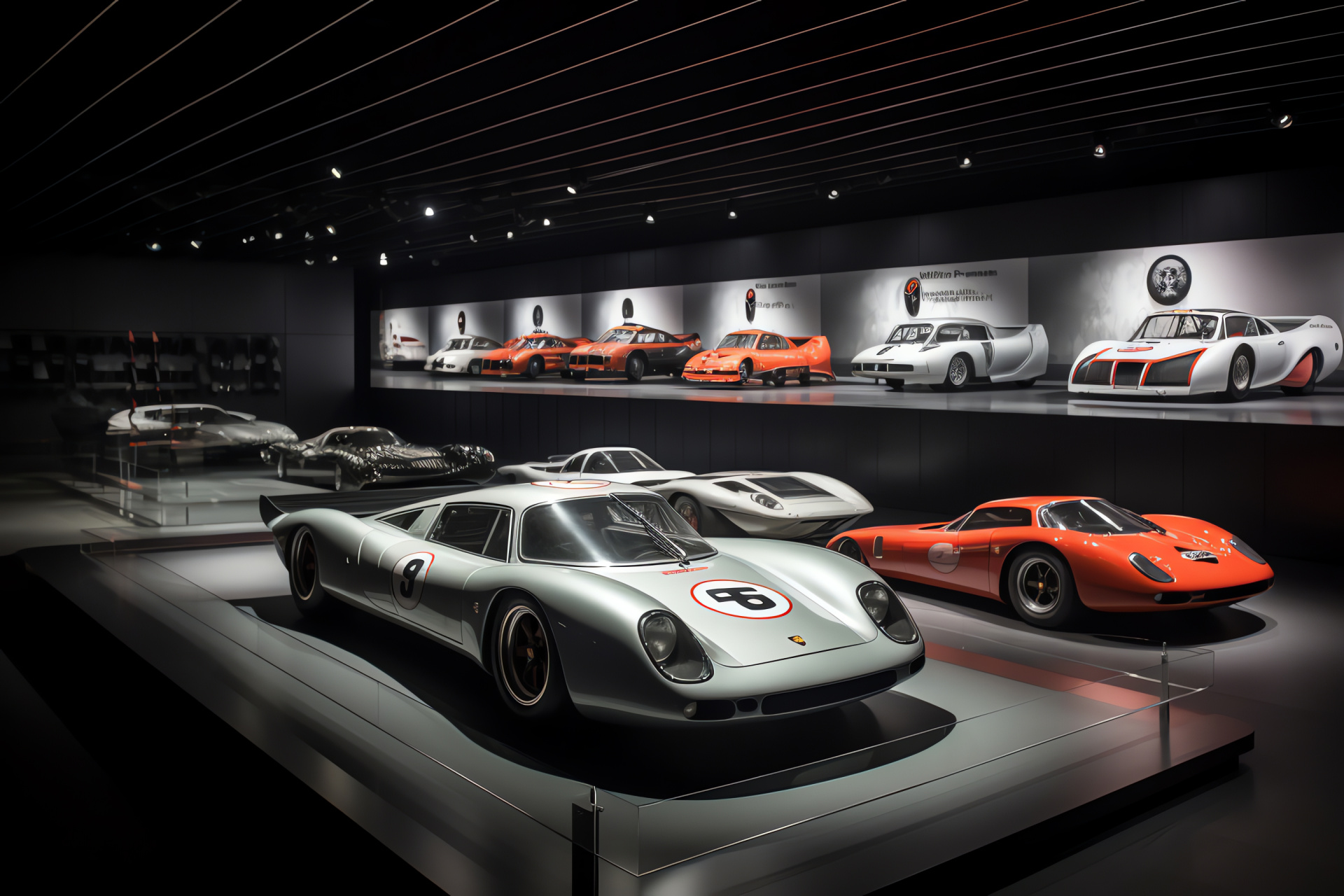 Porsche Museum exhibits, Zuffenhausen district, German automotive history, Iconic sports car, Design evolution, HD Desktop Image