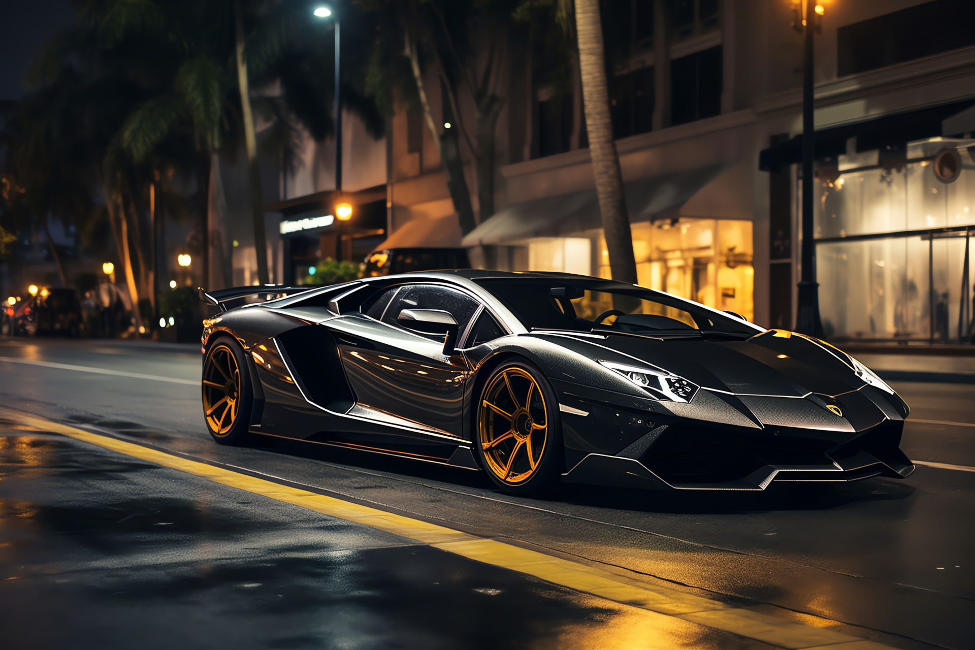 Lamborghini Centenario, Supercar presence, Los Angeles streets, Carbon fiber sportscar, Exclusive auto drive, HD Desktop Image