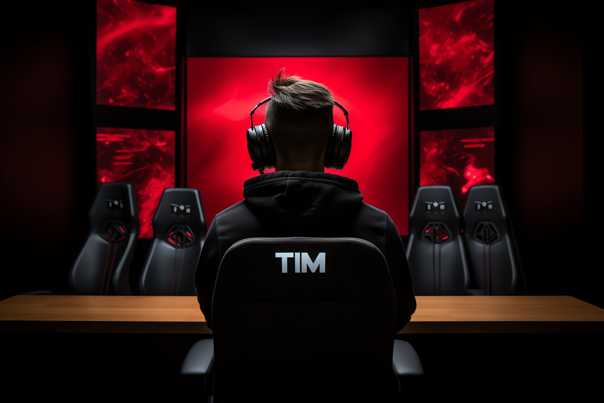 TSM eSports professional, Competitive environment, Crimson shade, Gamer focus, Visual intensity, HD Desktop Image