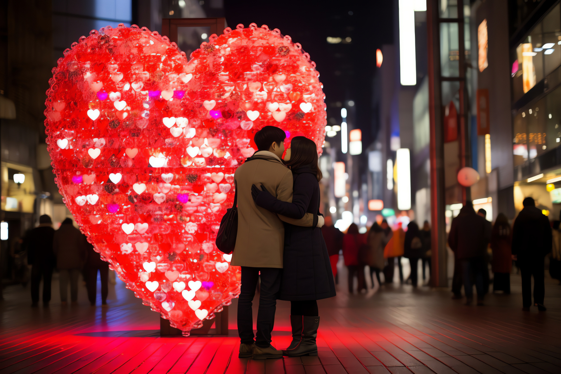 Valentines celebration, Lovers' festival, Bustling Tokyo, Shibuya district charm, Famous Shibuya Crossing, HD Desktop Wallpaper